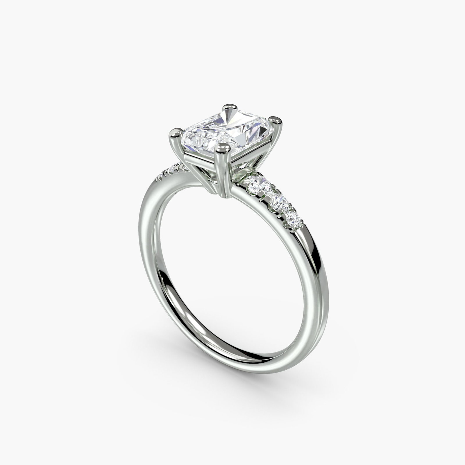 Solitaire Radiant 950 Platinum Ring Setting - 5