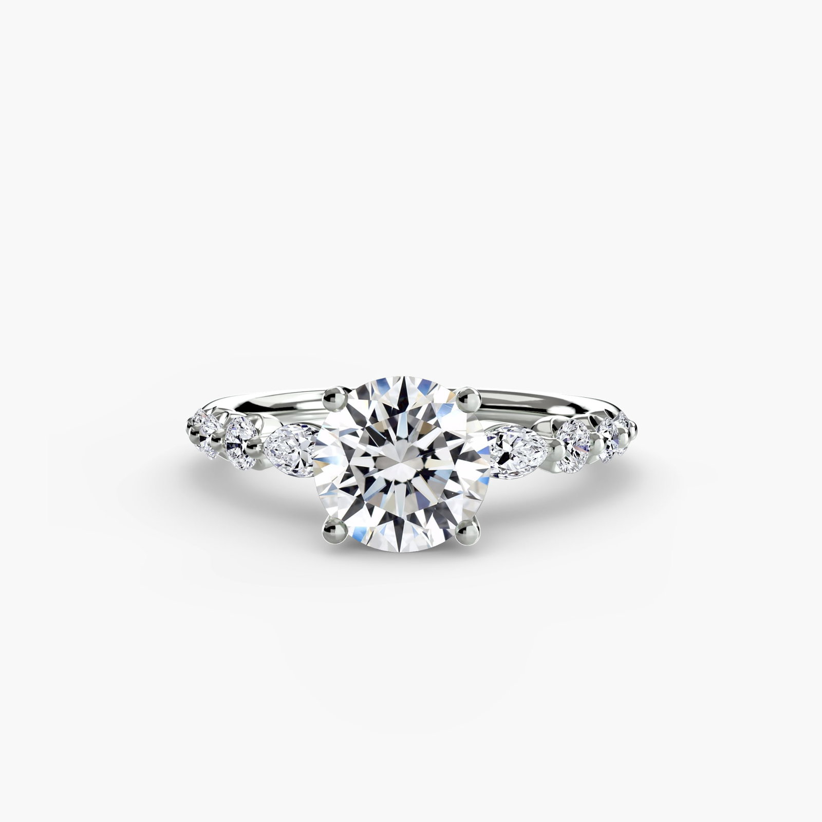 Pave Round 950 Platinum Ring Setting - 2