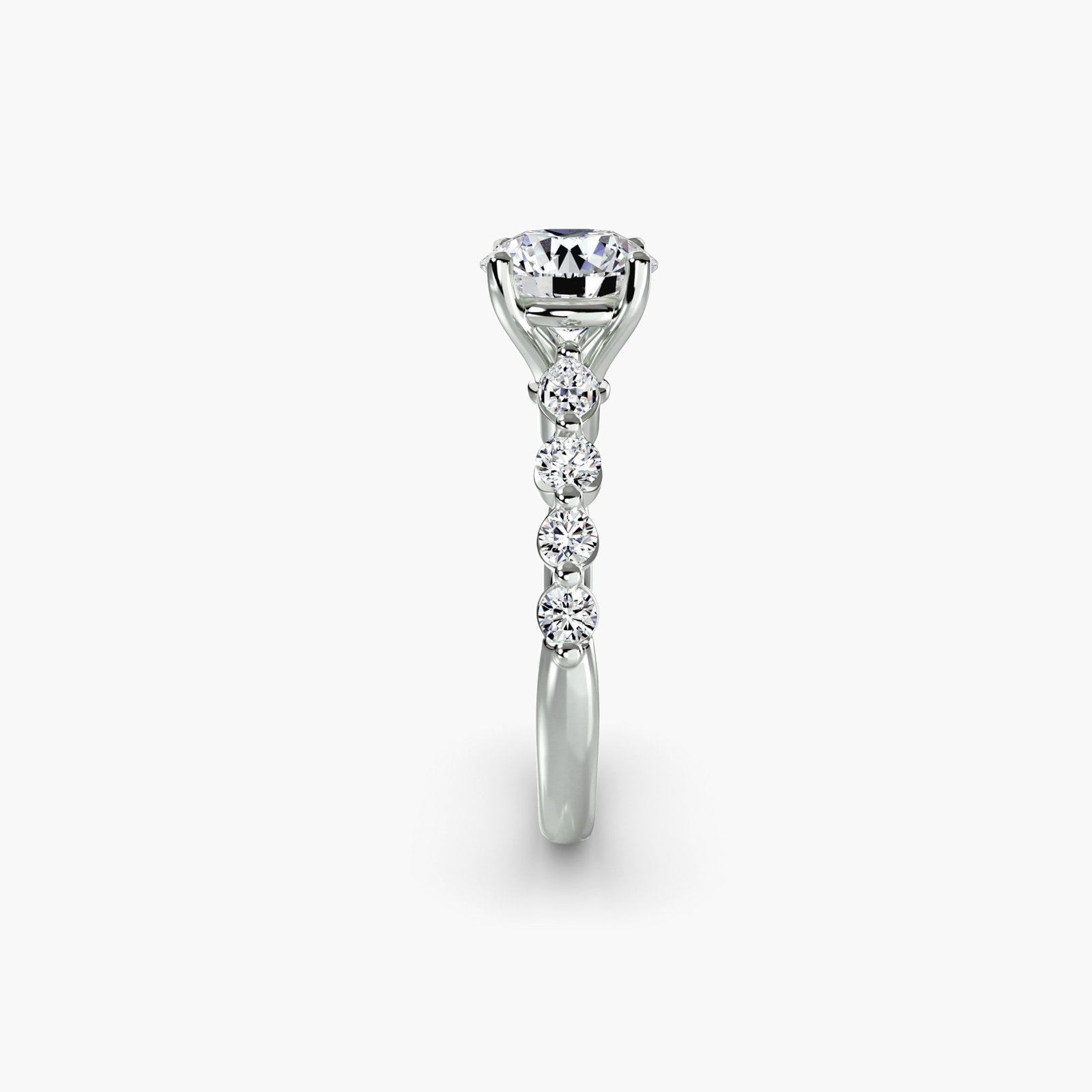 Pave Round 950 Platinum Ring Setting - 3