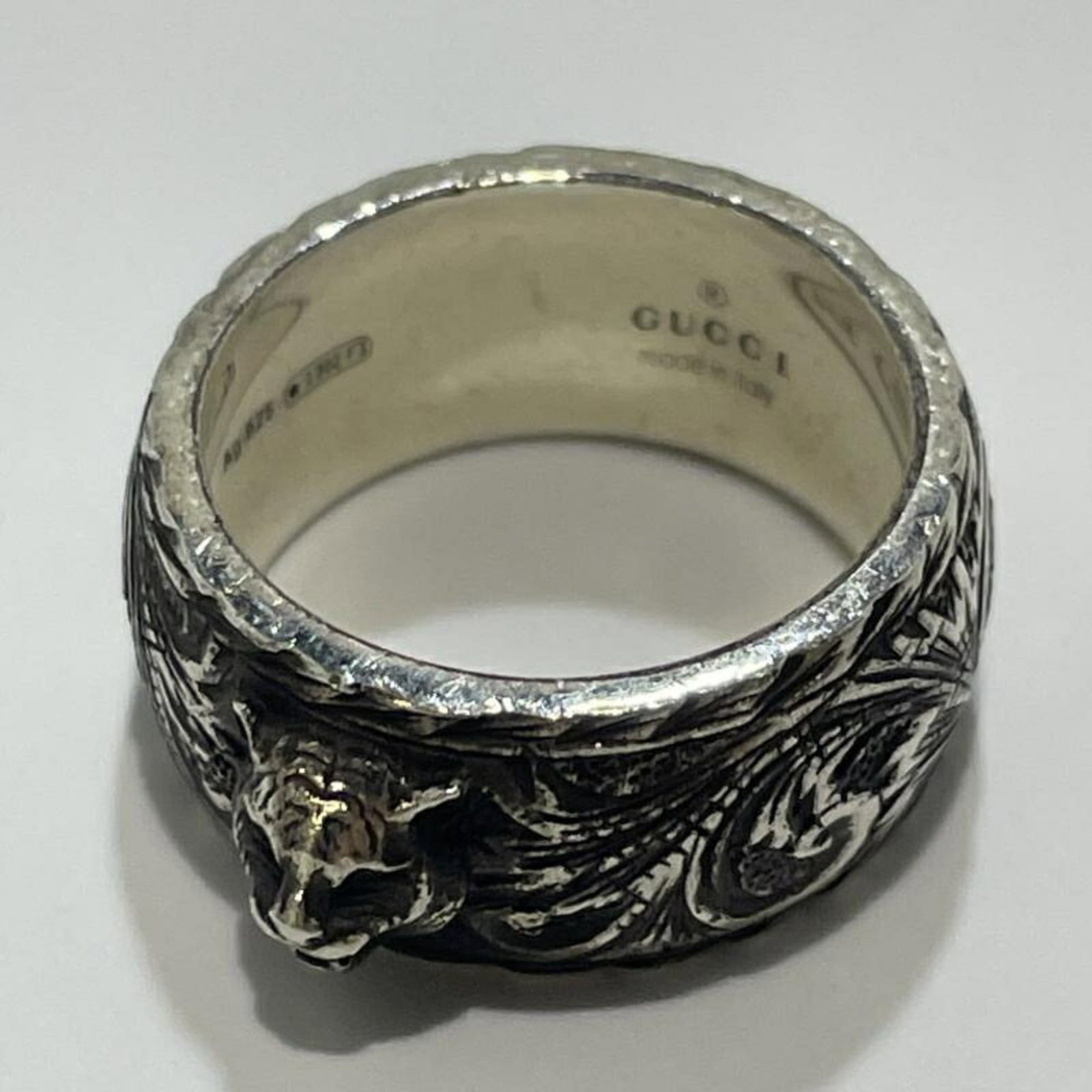 Gucci Cat Silver Ring Ag925 - 3