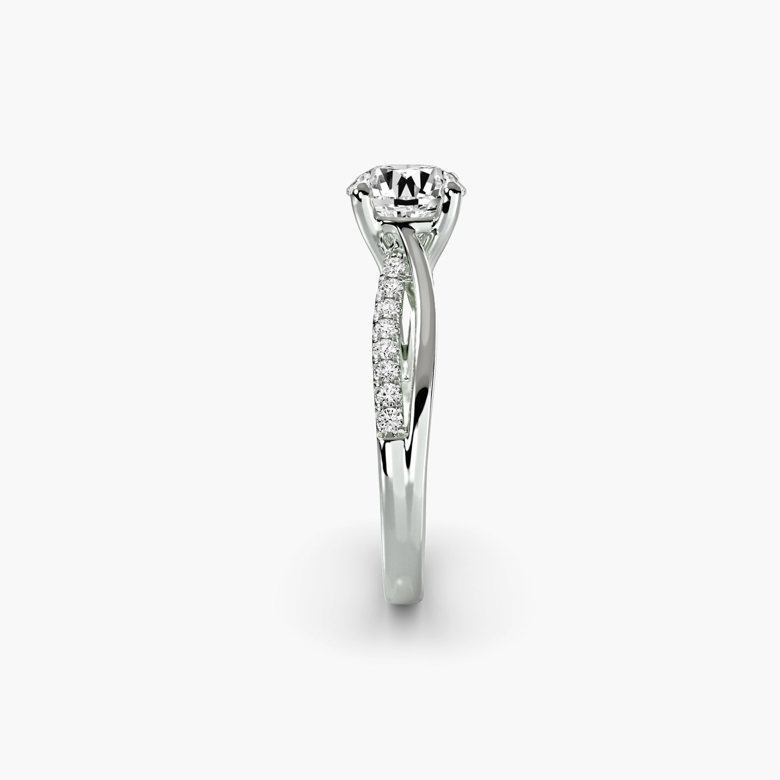 Pave Round 950 Platinum Ring Setting - 3
