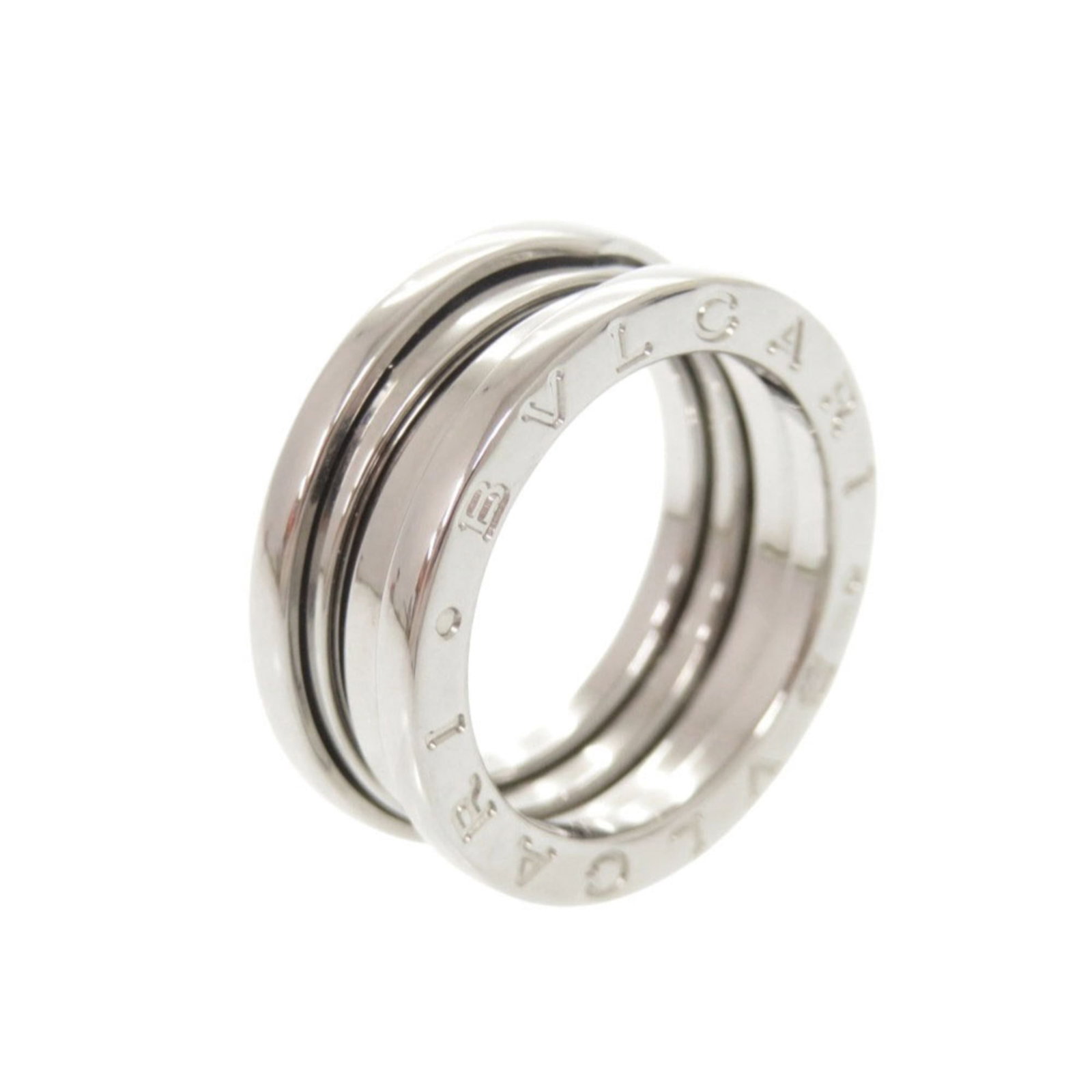 Bvlgari Band Ring White Gold (18K): Bvlgari Band Ring White Gold (18K) Bvlgari Band Ring White Gold (18K) features 18K white gold metal with a classic band design. The ring has some minor scratches and dirt, but overall remains in very 