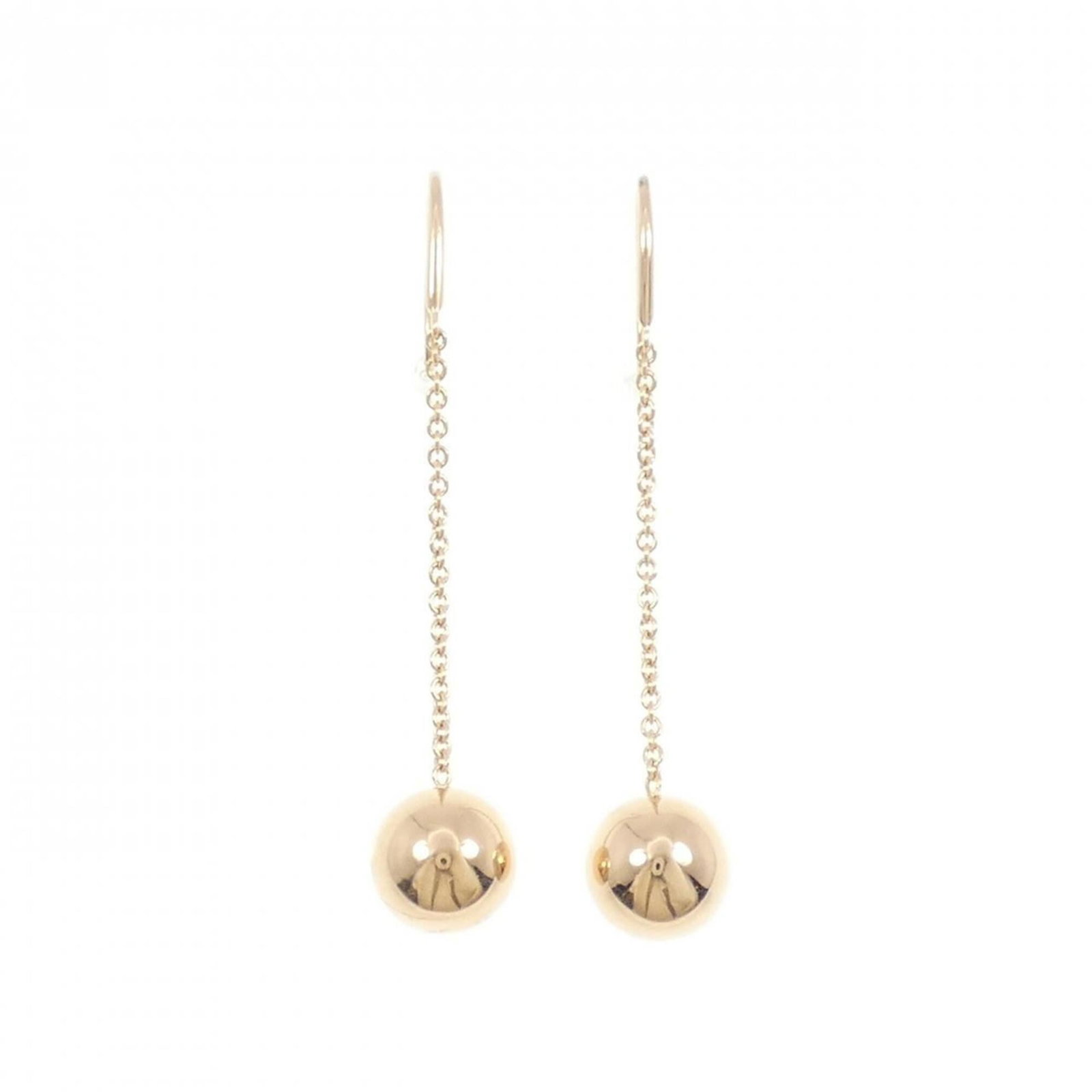 Pink Gold Tiffany Drop Earrings 18K: Pink Gold Tiffany Drop Earrings 18K Pink Gold Tiffany Drop Earrings 18K are crafted from high-quality pink gold (18K) and feature a sleek, drop design. With a size of 41.10mm x 9.80mm and a weight of 