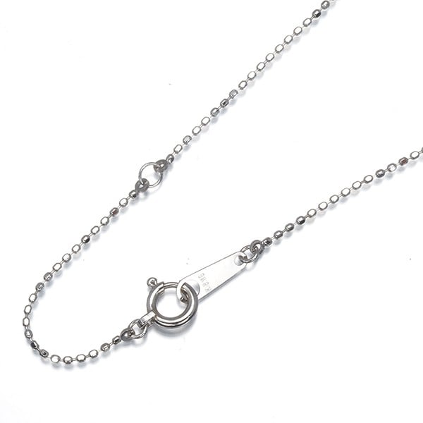 White Gold 750 40Cm Necklace 18K Chain Bead Ball Cut: White Gold 750 40Cm Necklace 18K Chain Bead Ball Cut White Gold 750 40cm Necklace with an 18k Chain and Bead Ball Cut Design. This elegant necklace features a sturdy 18k chain and a striking bead ball