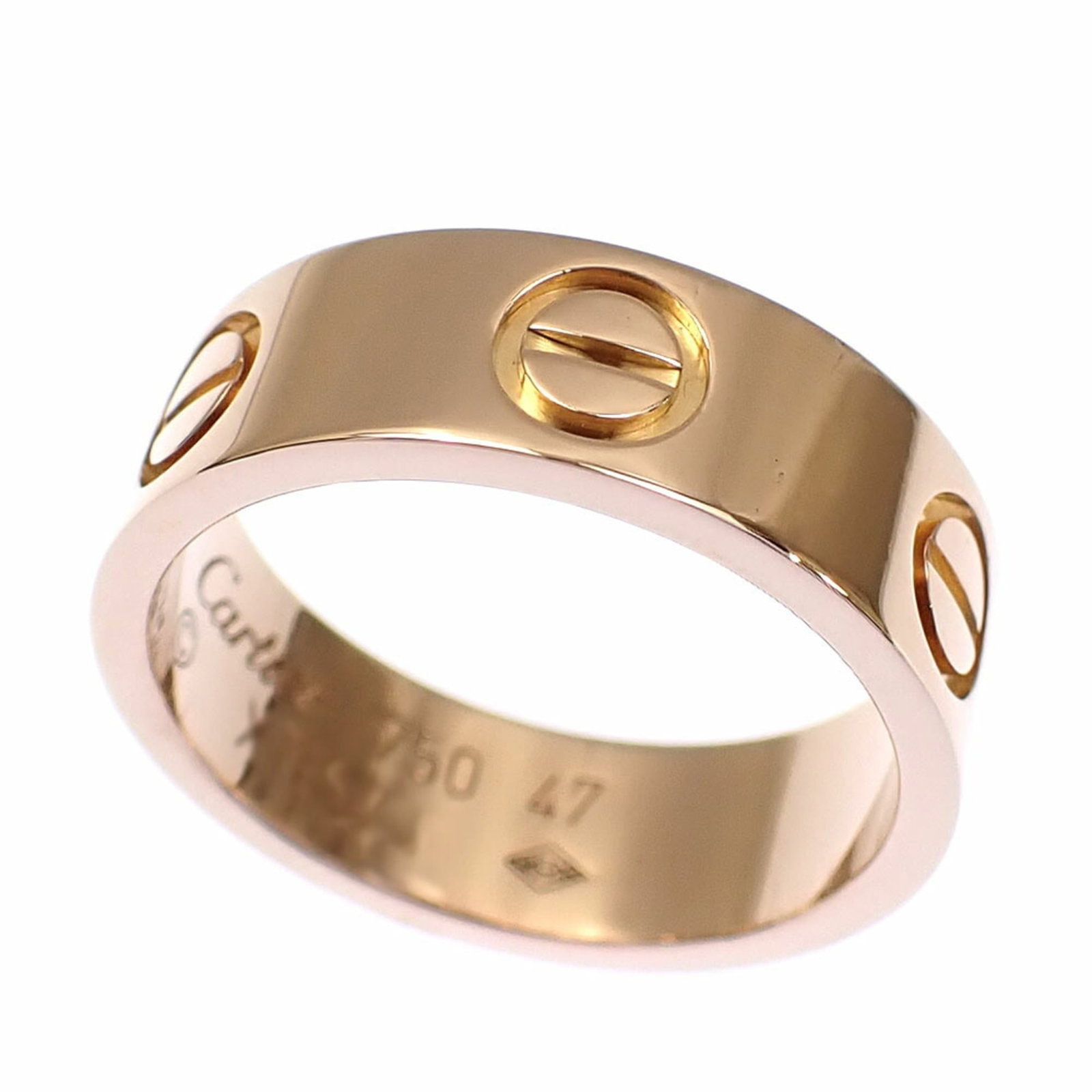 Pink gold 18k ring band from Cartier: Pink gold 18k ring band from Cartier Pink gold 18k Cartier ring band in excellent used condition, featuring the iconic pink gold finish. Traces of usage and minor scratches can be seen, but overall it