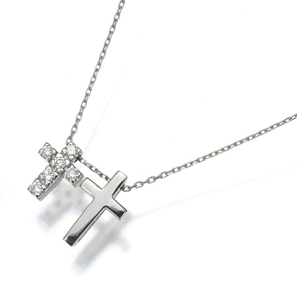 Diamond Necklace Cross 850 Platinum: Diamond Necklace Cross 850 Platinum Platinum metal purity of 850 ensures exceptional durability and shine, while the natural diamond pendant at the center adds a touch of elegance. The cross-shaped