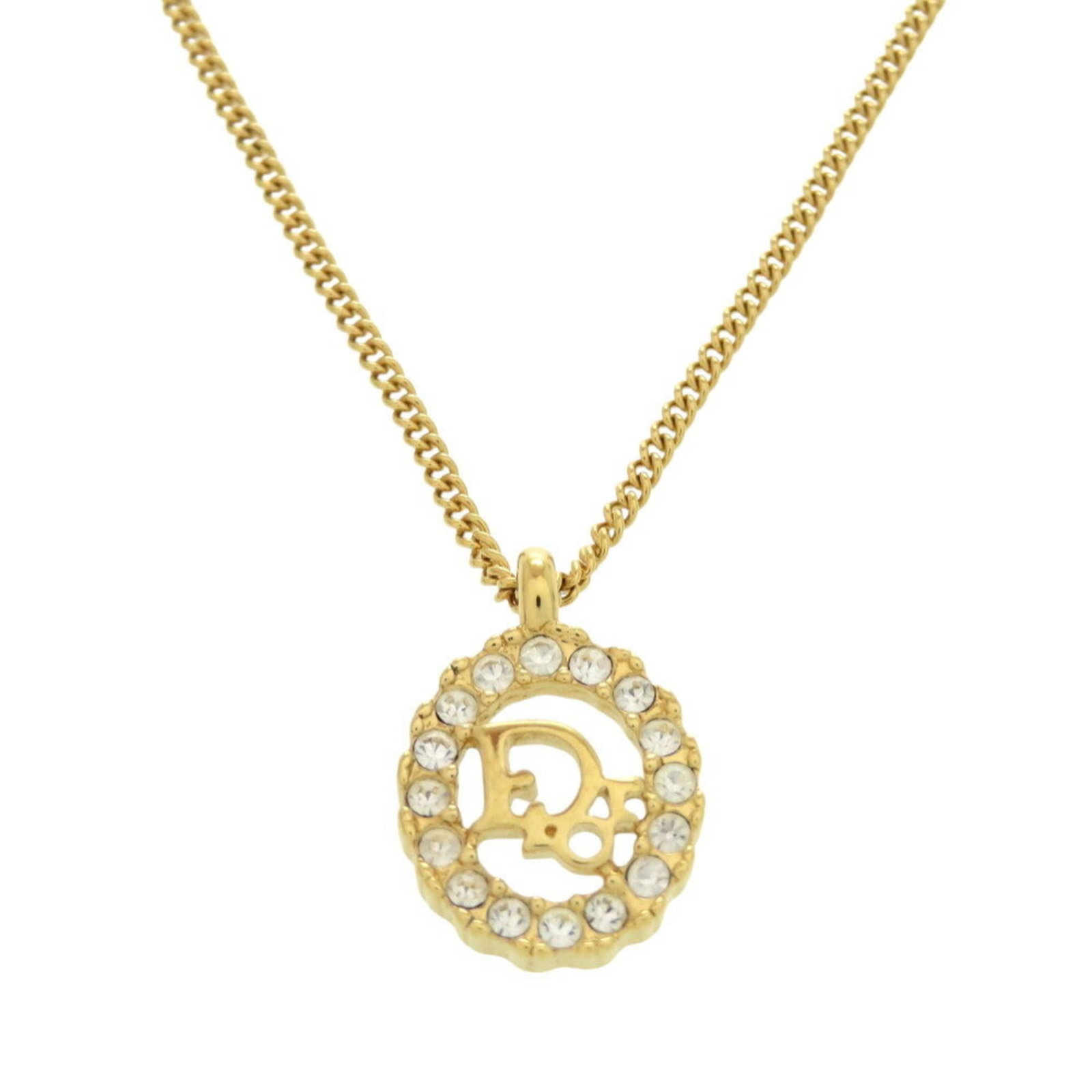 Stone Gold Necklace By Christian Dior: Stone Gold Necklace By Christian Dior Stone Gold Necklace By Christian Dior - A timeless piece with a rich history. This gold necklace features a striking pendant, measuring 19mm x 13mm, suspended