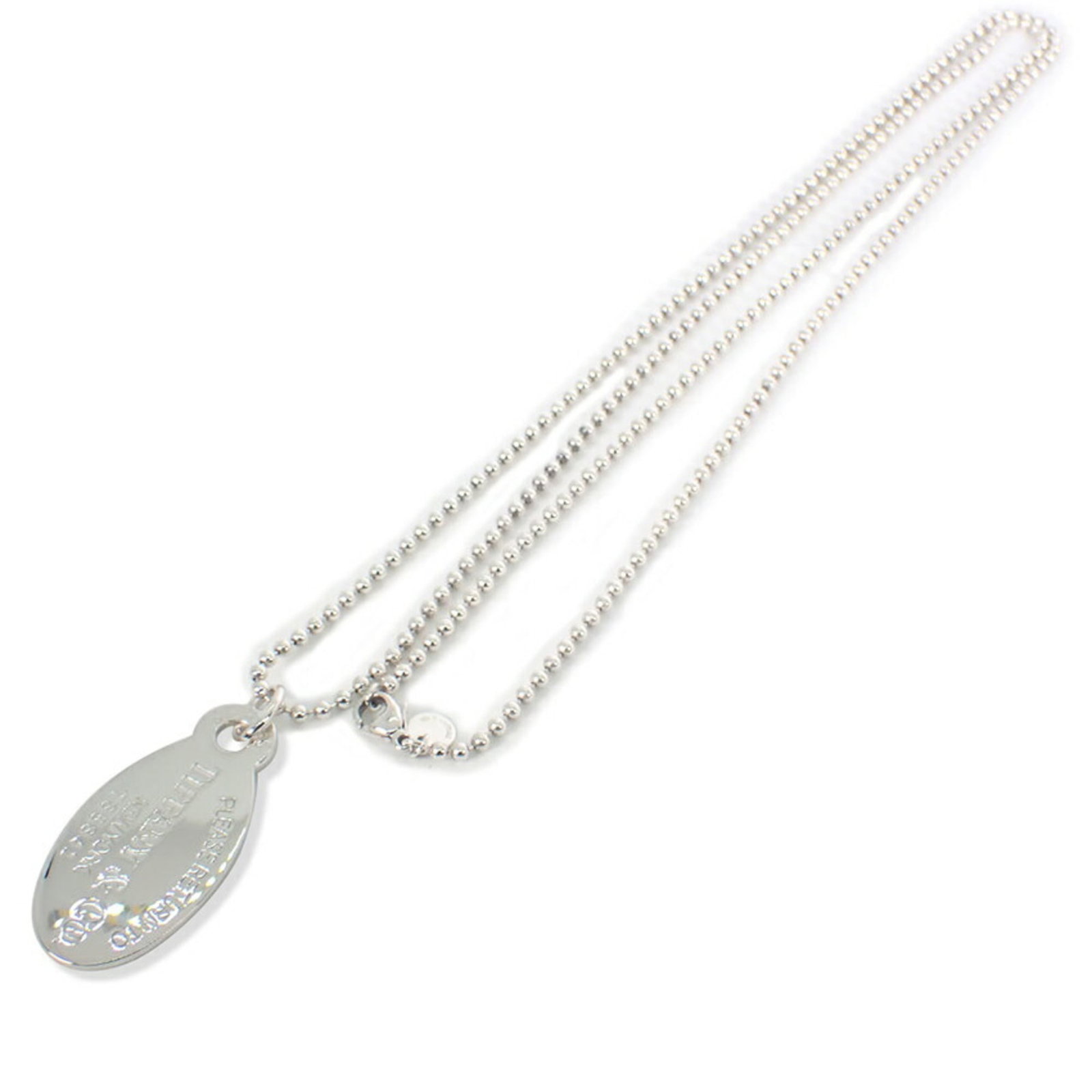 Tiffany 925 Return Oval Necklace Long Tag To Tiffany: Tiffany 925 Return Oval Necklace Long Tag To Tiffany Tiffany's sterling silver 925 return oval necklace features a long tag, a classic design element. The necklace boasts a 42.3mm x 20.9mm pendant in