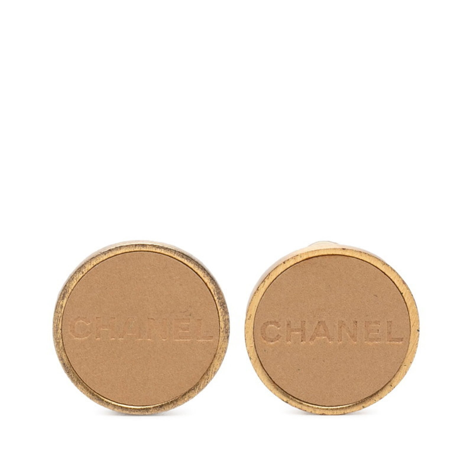 Chanel Clip Earrings Leather: Chanel Clip Earrings Leather Chanel Clip Earrings Leather are made from high-quality leather and feature a classic design. The beige color with gold accents adds a touch of sophistication, while the c