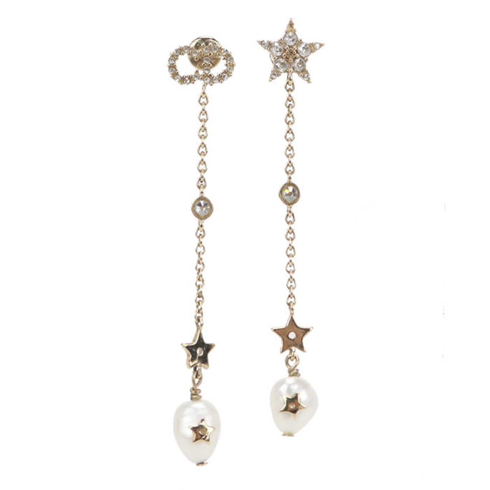 Stud Earrings by Metal from Christian Dior: Stud Earrings by Metal from Christian Dior Stud earrings by Christian Dior in gold metal, featuring a subtle touch of luxury. With a few traces of usage visible, these earrings showcase a worn-in char