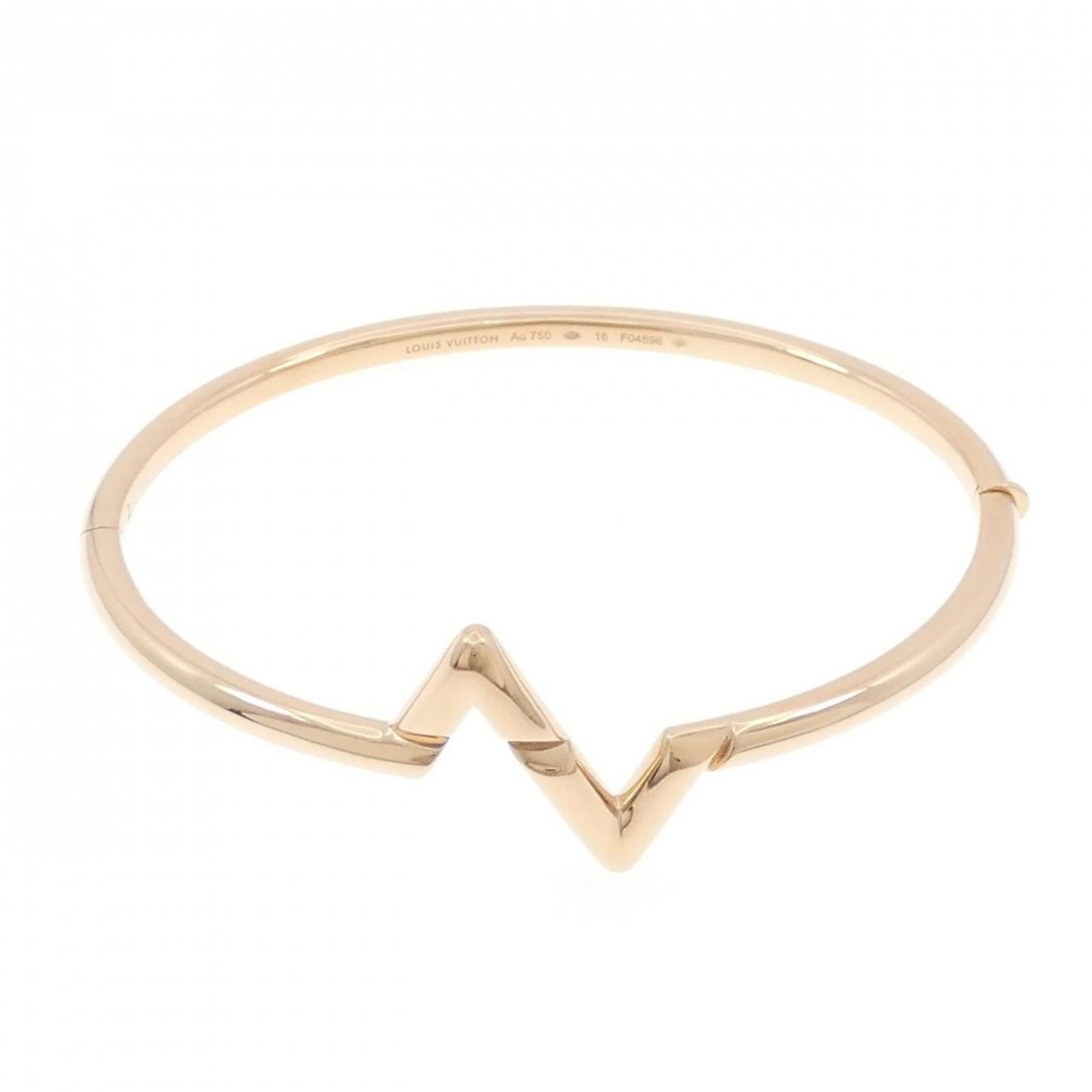 Pink Gold Bangle Louis Vuitton: Pink Gold Bangle Louis Vuitton Pink Gold Bangle Louis Vuitton, 18K pink gold construction, featuring a classic bangle design with a subtle touch of luxury. This lovely piece measures 16.5cm in length 