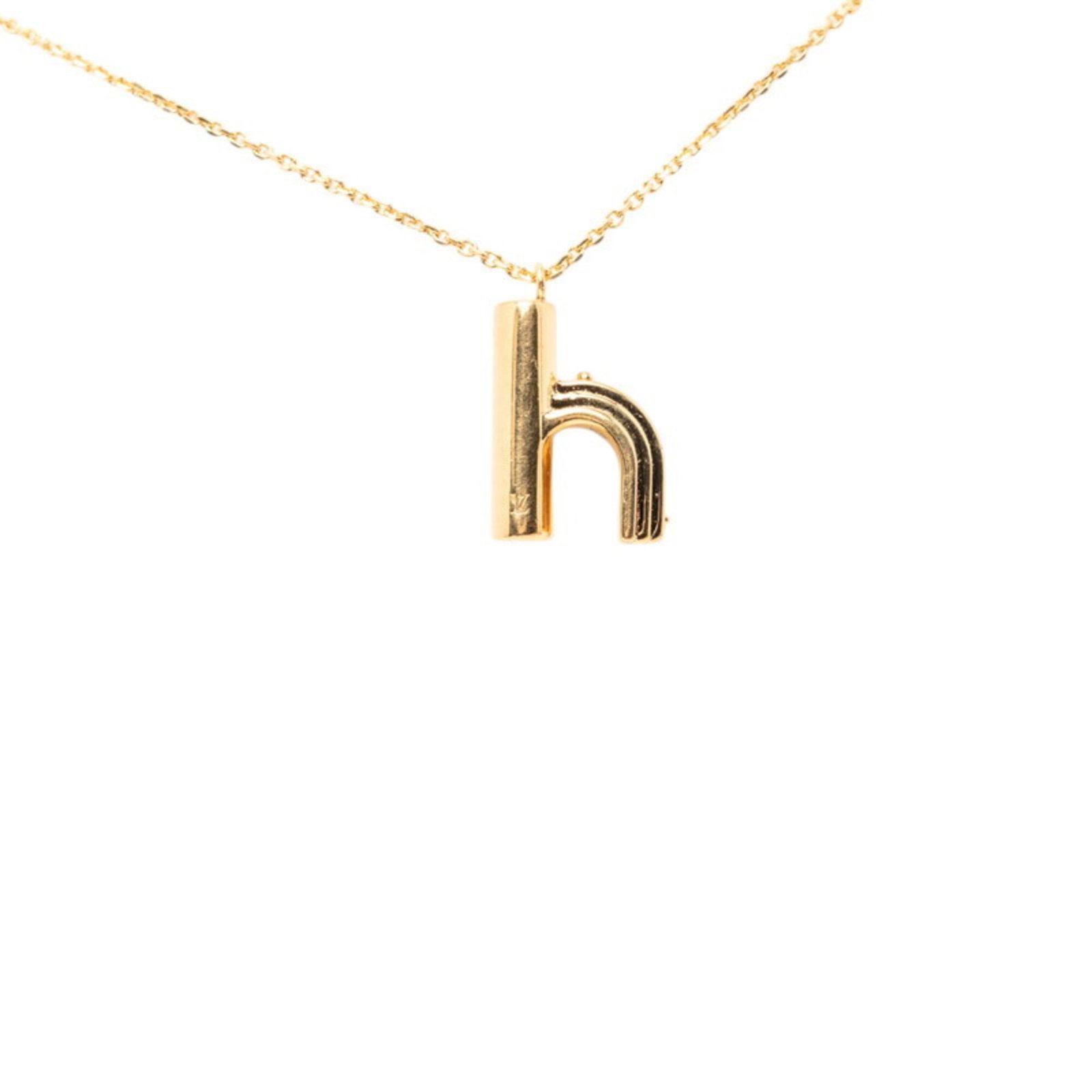 Louis Vuitton Lv&Me Initial H Necklace M61063 Gold Plated Women'S Louis Vuitton: Louis Vuitton Lv&Me Initial H Necklace M61063 Gold Plated Women'S Louis Vuitton Gold Plated Louis Vuitton Lv&Me Initial Necklace Features a Pendant with an 18.2mm x 13.8mm Initial, Available in a 62cm