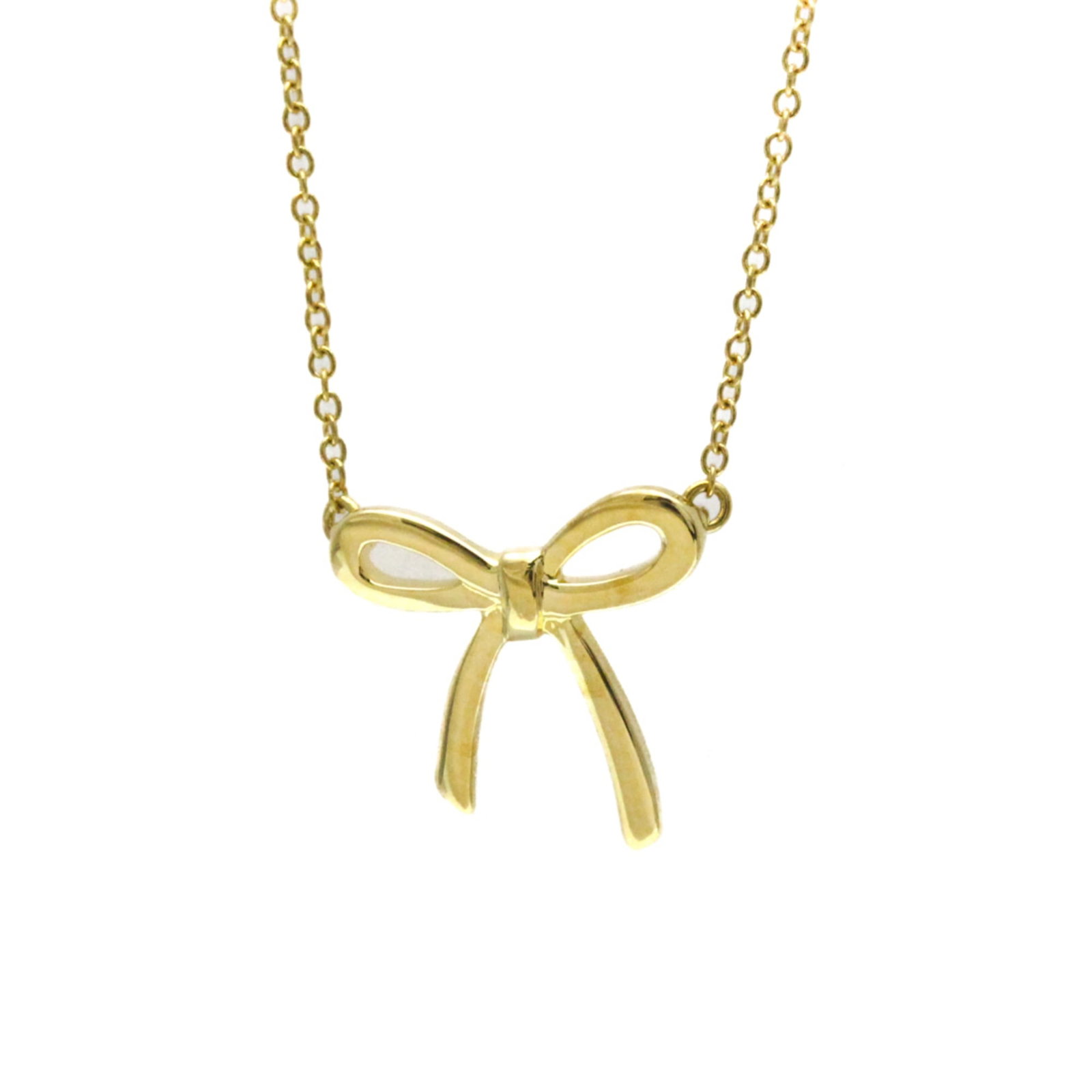 Tiffany Bow Yellow Gold (18K) No Stone Menwomen Fashion Pendant Necklace (Gold): Tiffany Bow Yellow Gold (18K) No Stone Menwomen Fashion Pendant Necklace (Gold) Yellow Gold (18K) Fashion Pendant Necklace with Classic Bow Design. This elegant men's and women's necklace features a t