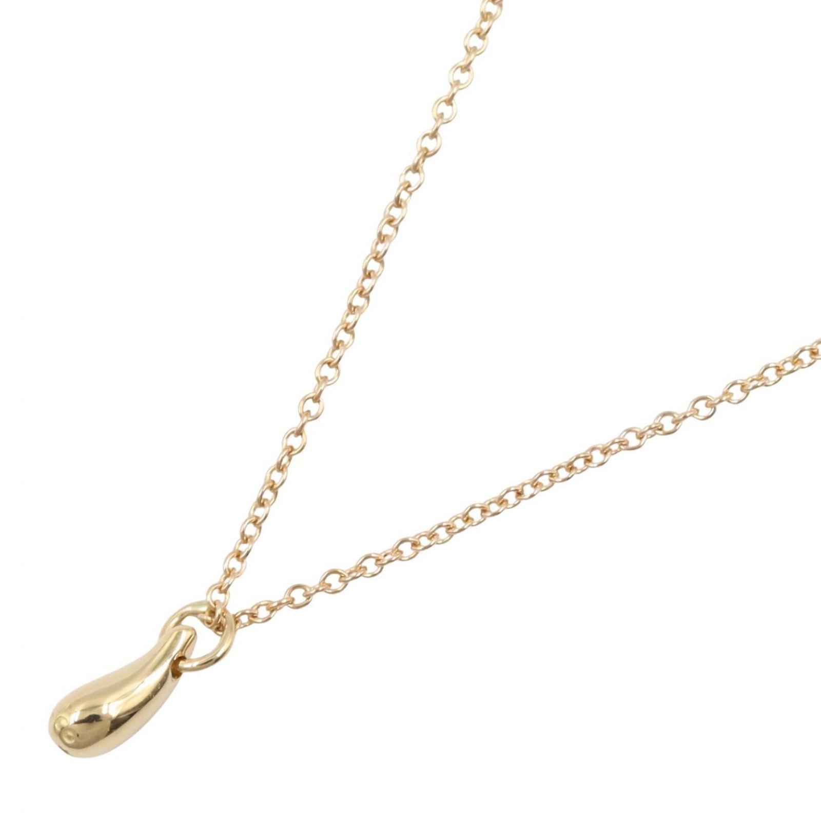 Tiffany & Co. Teardrop Necklace 18K (Yellow Gold) Women'S Jewelry Gold Tone: Tiffany & Co. Teardrop Necklace 18K (Yellow Gold) Women'S Jewelry Gold Tone 18K yellow gold teardrop necklace with a 8mm x 3mm pendant, featuring a classic Tiffany & Co. design. The necklace measures 