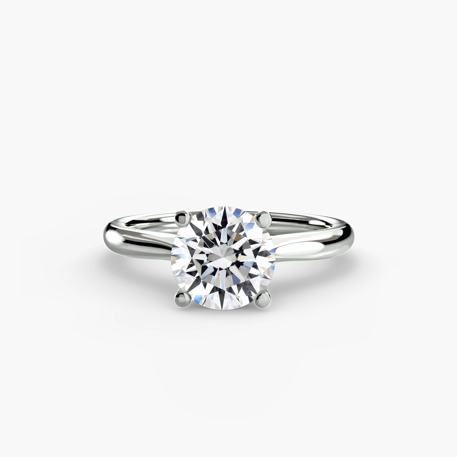 Solitaire Round 18Kt White Gold Ring Setting - 2