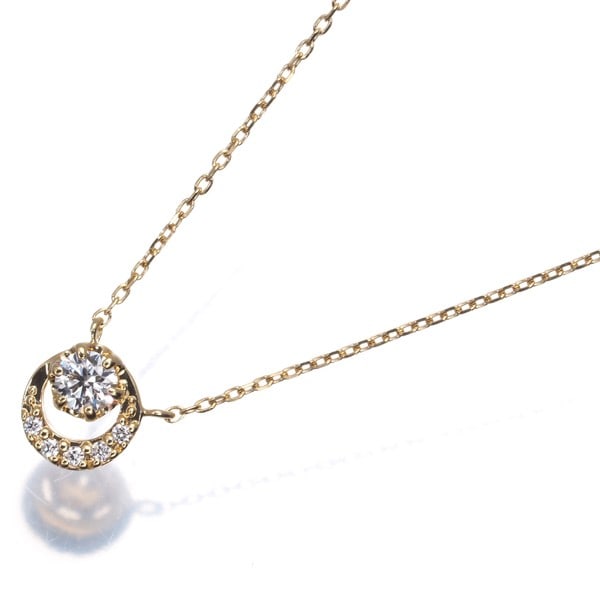 Diamond necklace moon yellow gold 18k Vendome (1 of 4)