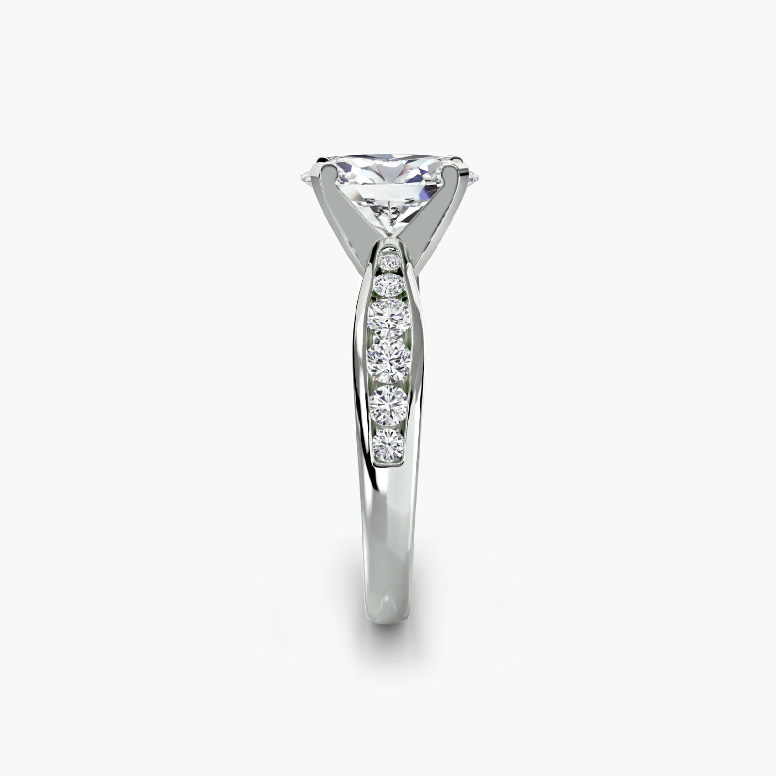 Pave Oval 950 Platinum Ring Setting - 3