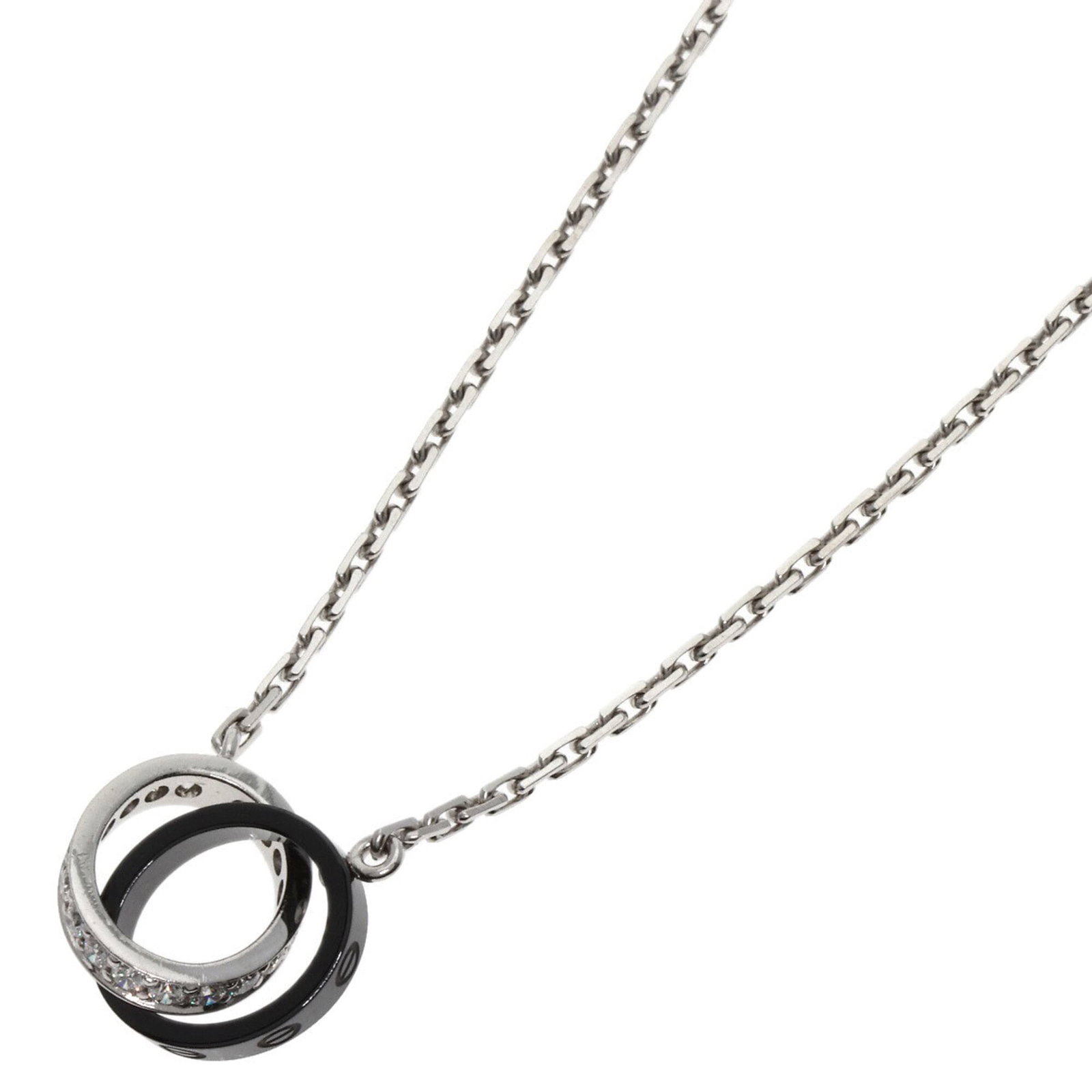 Cartier Baby Love Diamond Necklace For Women's Cartier K18 White Gold Ceramic: Cartier Baby Love Diamond Necklace For Women's Cartier K18 White Gold Ceramic Cartier Baby Love Diamond Necklace For Women's Cartier K18 White Gold Ceramic - A stunning piece featuring a 2.6mm x 11mm