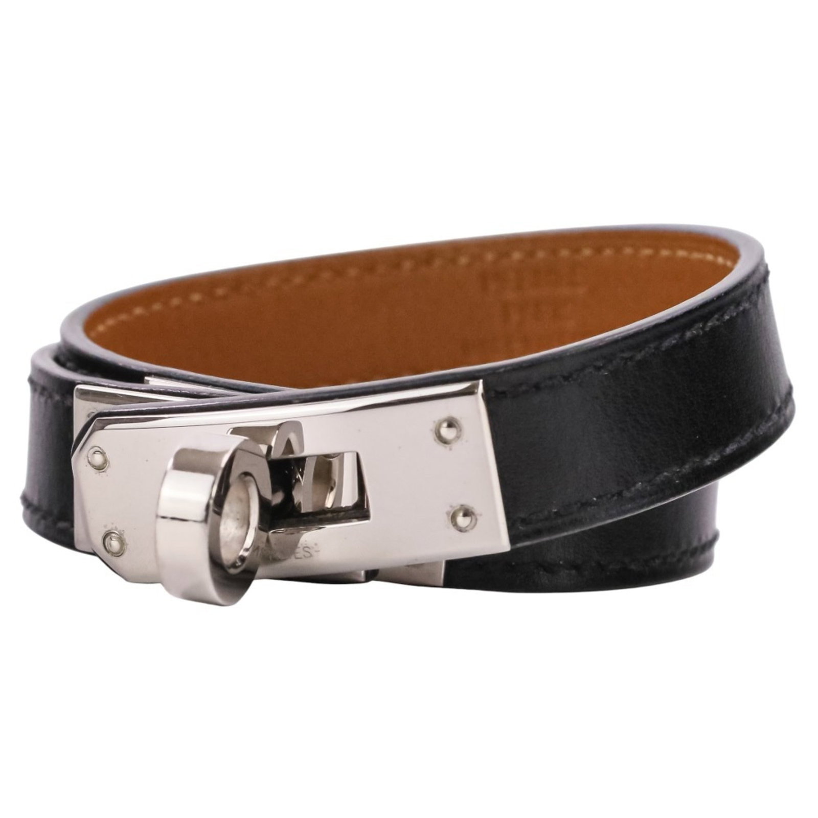 Charm Bracelet by Hermes: Charm Bracelet by Hermes Used (like new) Charm Bracelet by Hermes, 15.5cm / 6.1'' long in black and silver, bearing a signature. This charming bracelet offers a sleek and sophisticated look with its u