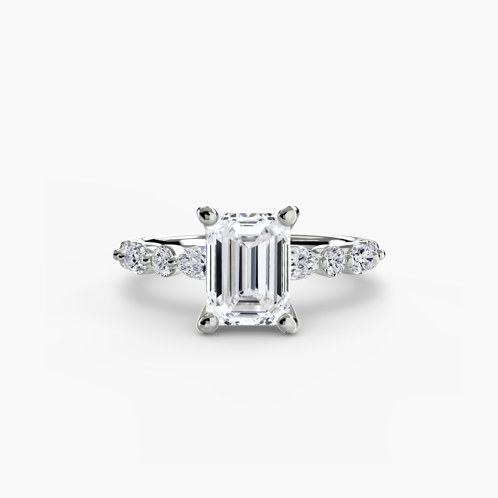 Pave Emerald 950 Platinum Ring Setting - 2