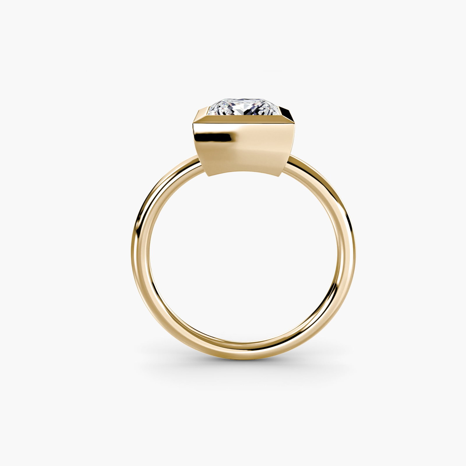 Solitaire Princess 18Kt Yellow Gold Ring Setting (1 of 5)