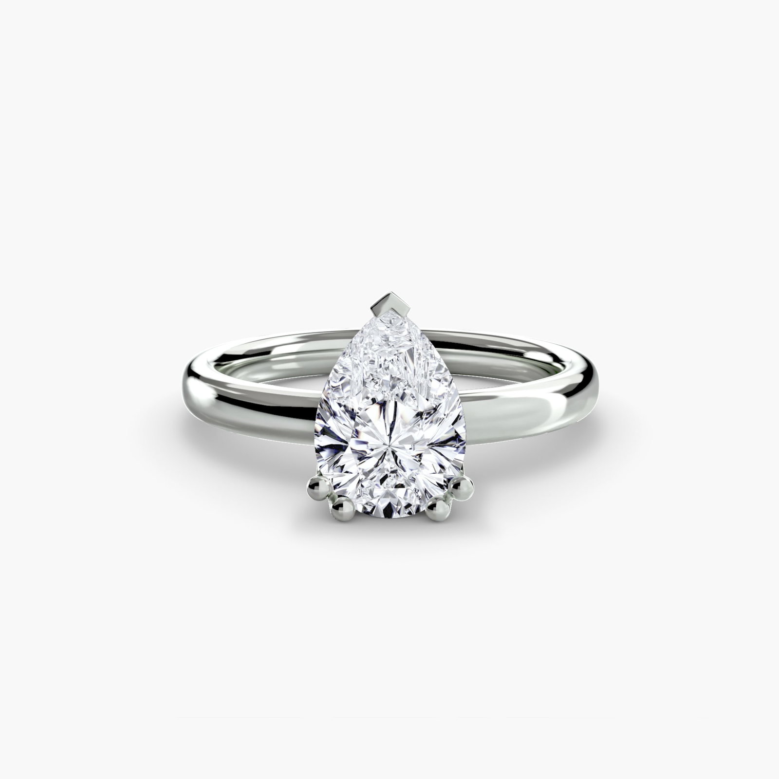 Solitaire Pear 950 Platinum Ring Setting - 2