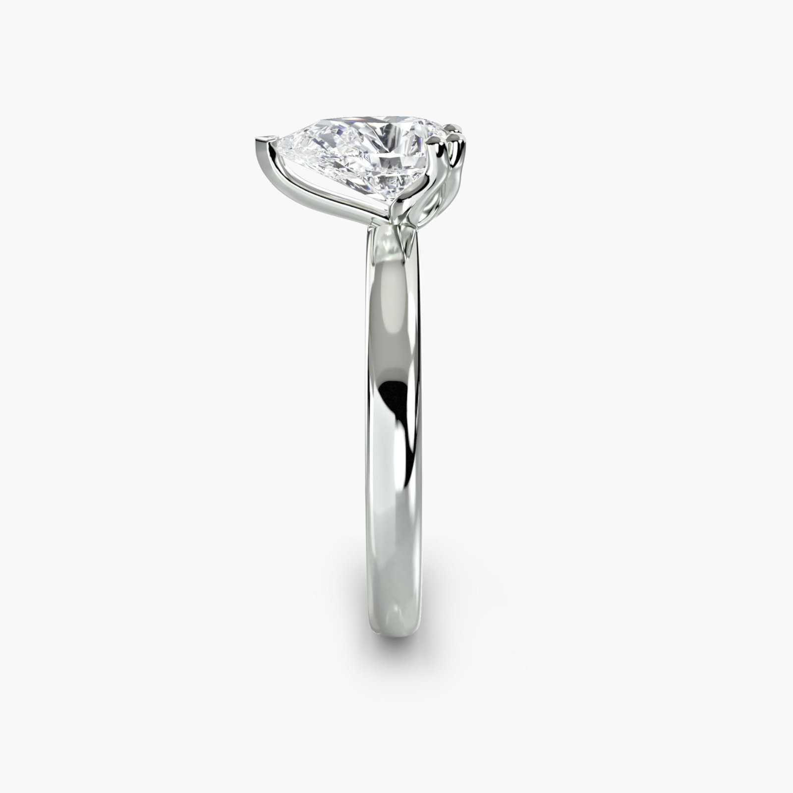Solitaire Pear 950 Platinum Ring Setting - 3