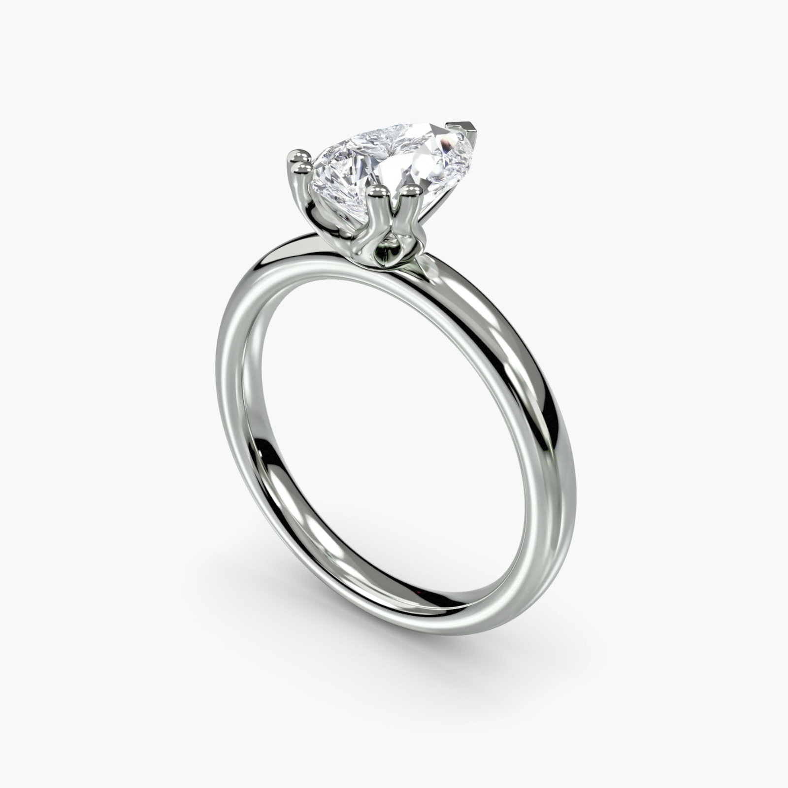 Solitaire Pear 950 Platinum Ring Setting - 5
