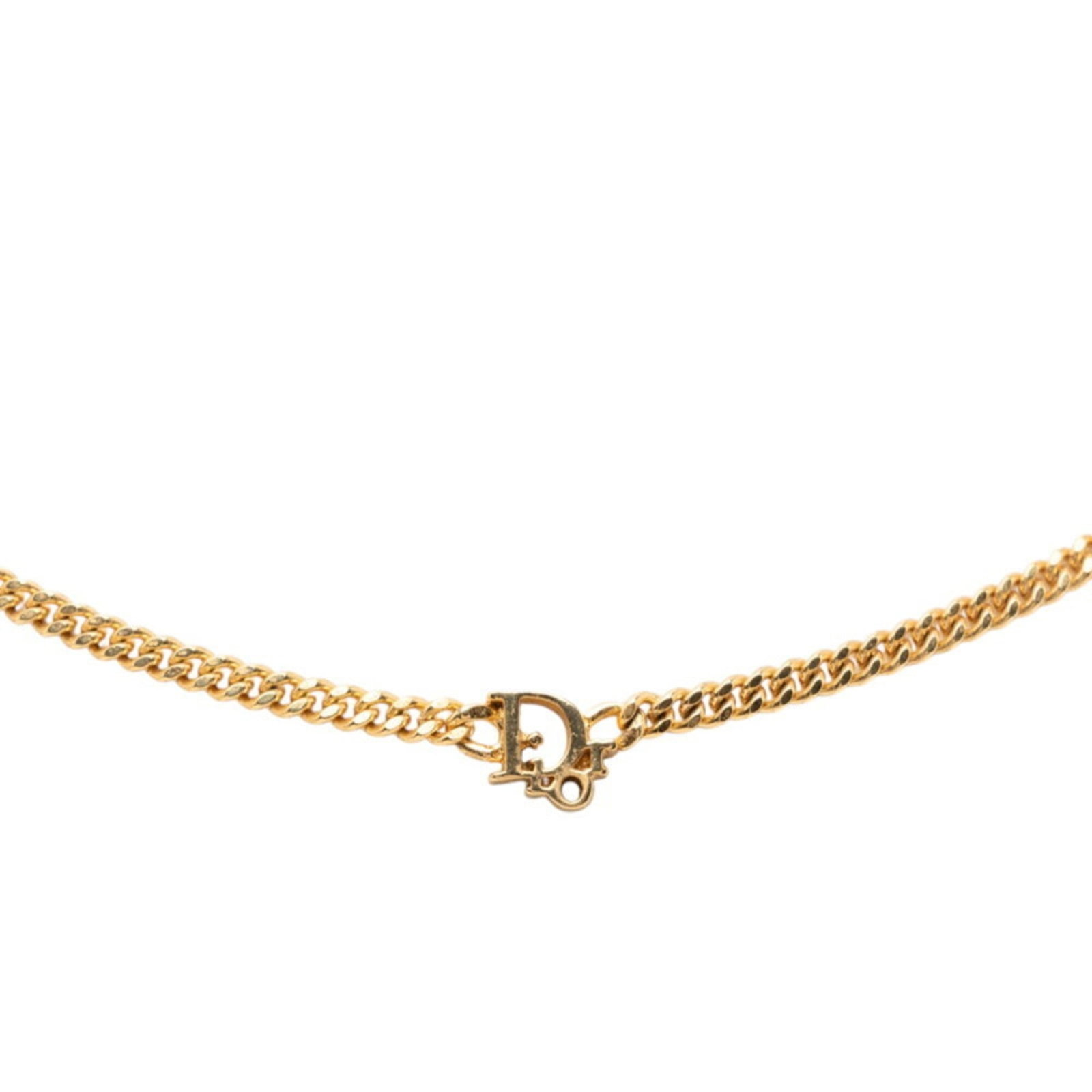 Christian Dior logo necklace gold plated women's: Christian Dior logo necklace gold plated women's Gold plated Christian Dior logo necklace with a classic design, featuring the iconic logo pendant in gold. The necklace has a comfortable 46 cm