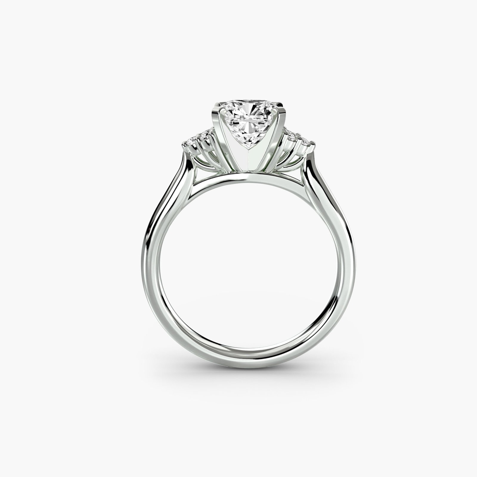 Solitaire Cushion 950 Platinum Ring Setting - 4