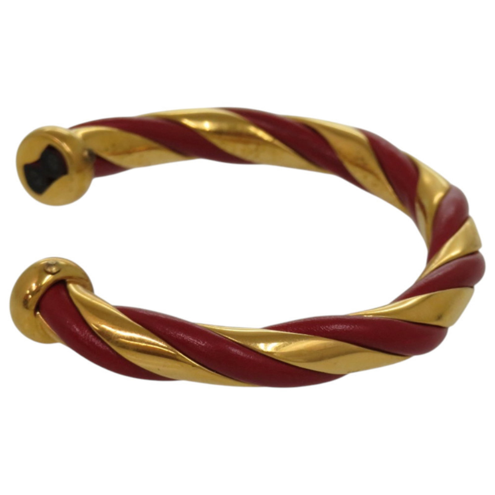 Metal leather bangle Hermes - 4
