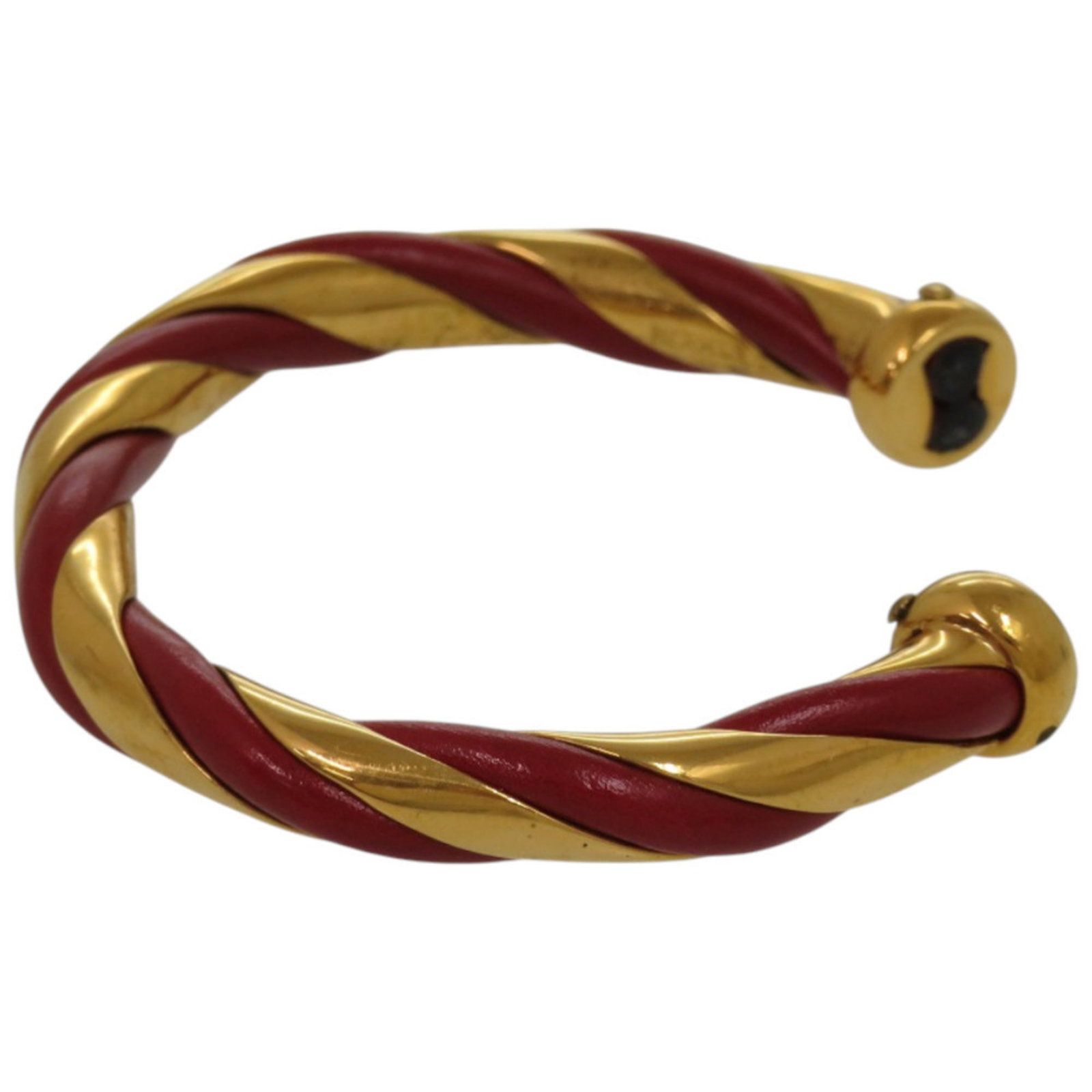Metal leather bangle Hermes - 5