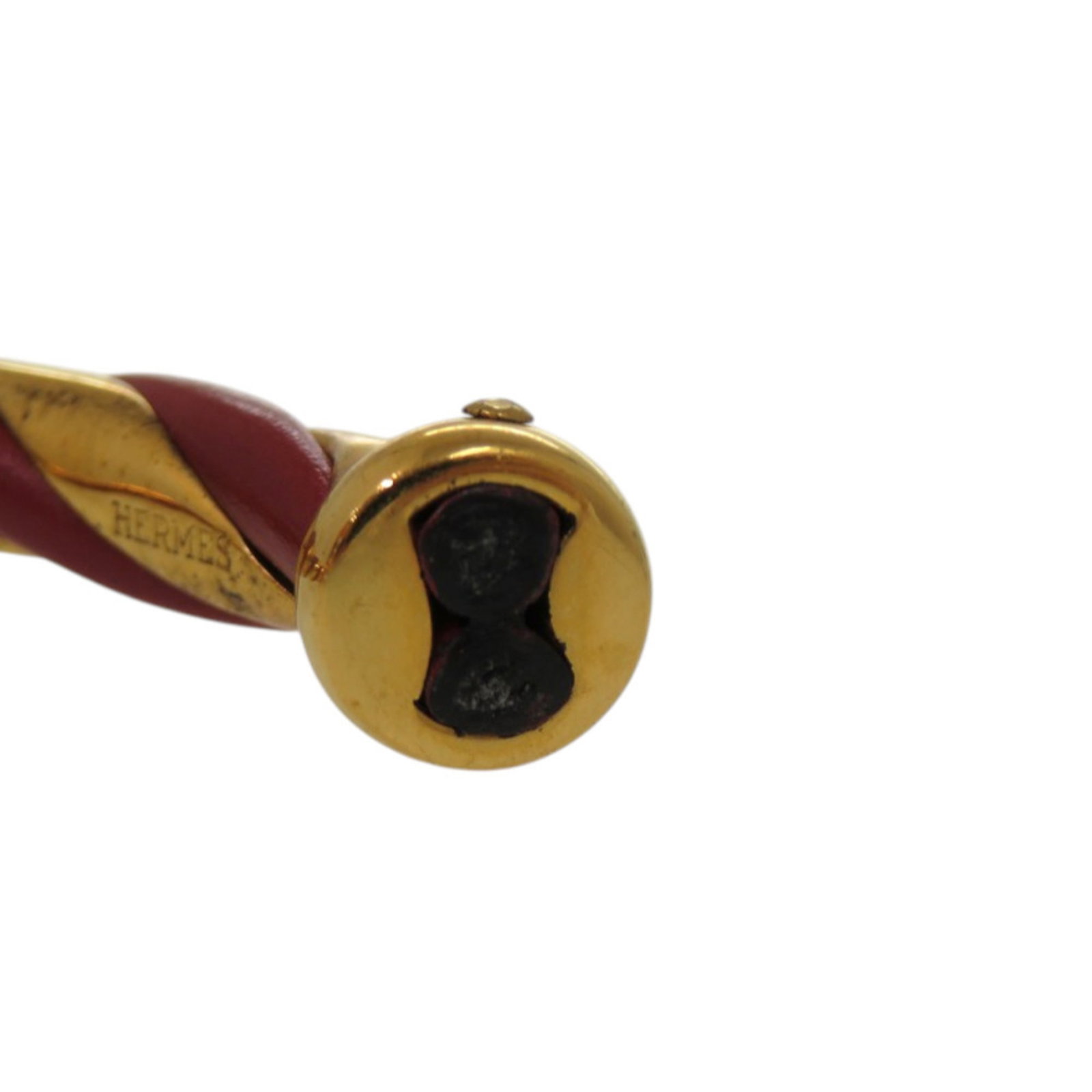 Metal leather bangle Hermes - 6