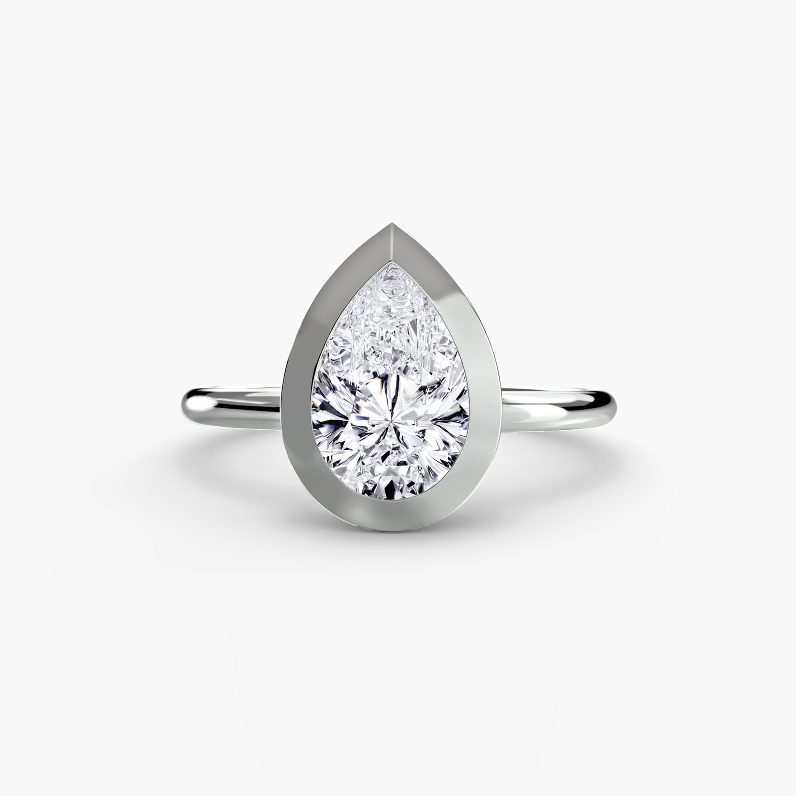 Solitaire Pear 950 Platinum Ring Setting - 2