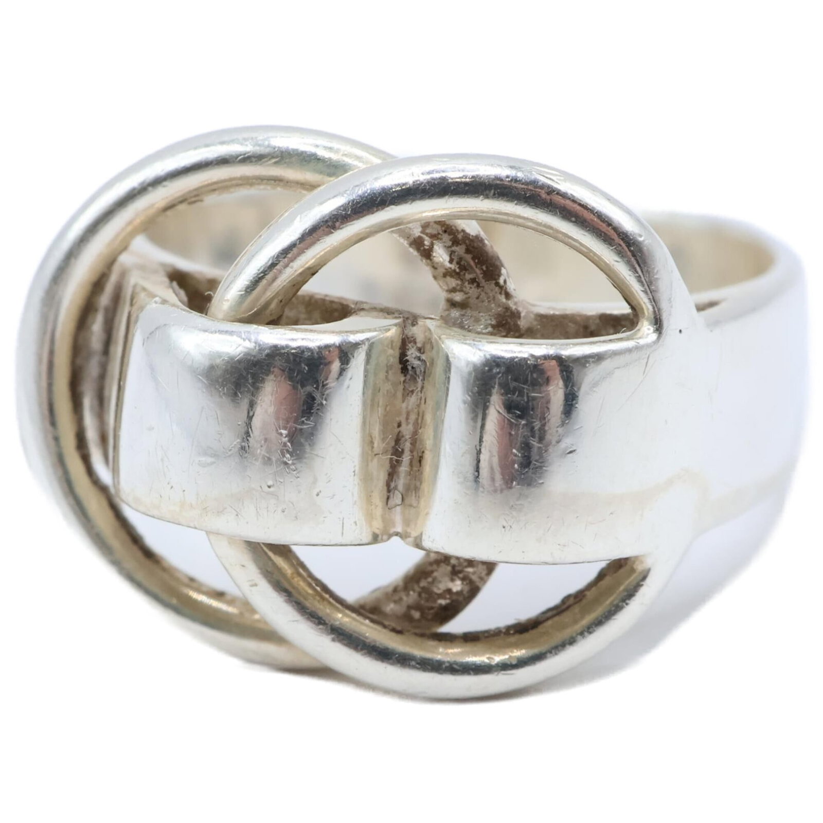 Hermes Deux Ano Ring Size 49 925 Sterling Silver 5.3G Women'S Ring: Hermes Deux Ano Ring Size 49 925 Sterling Silver 5.3G Women'S Ring Silver 925 Hermes Deux Ano Ring Size 49, featuring a classic design with a few traces of usage and some minor scratches/dirt. This