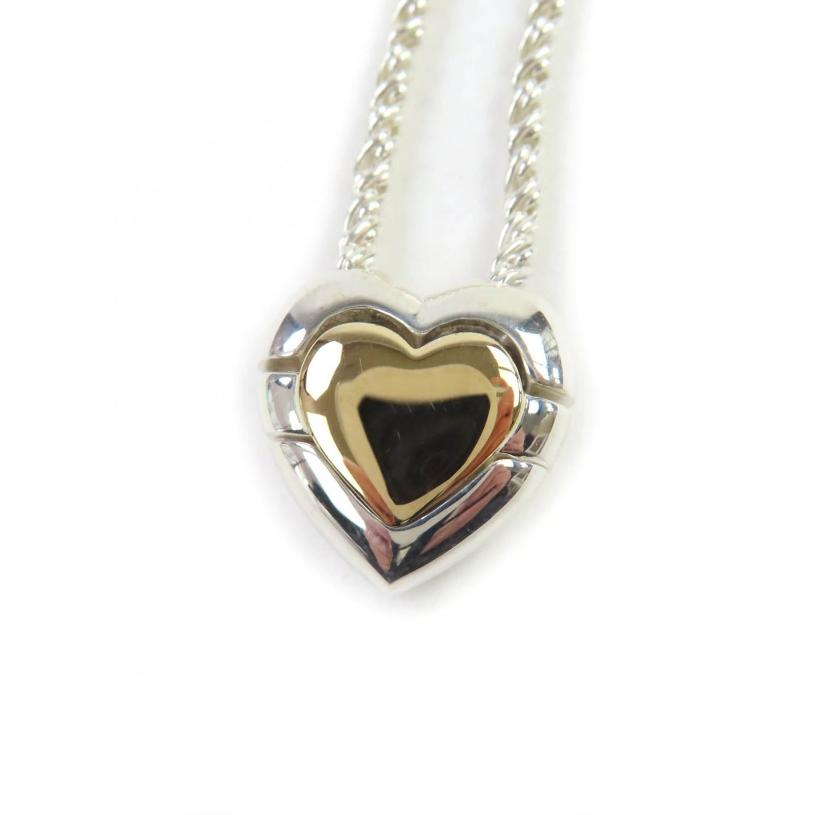 Women's 925 Silver Gold Heart Pendant Necklace Includes Dust Bag Box Weight 22.9g: Women's 925 Silver Gold Heart Pendant Necklace Includes Dust Bag Box Weight 22.9g Gold and Silver Heart Pendant Necklace in 925 Silver with 18K Gold Accents. This beautiful necklace features a 20mm x 