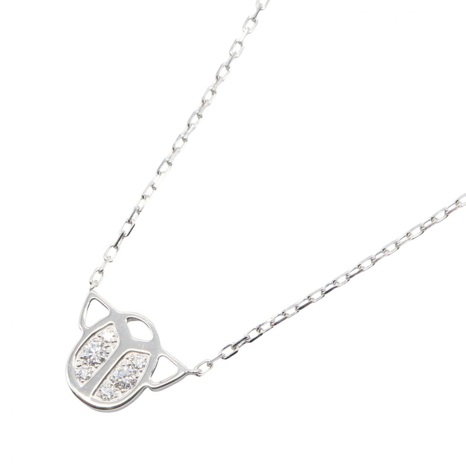 Diamond Necklace 18K Gold Silver Tone Clear Cartier 18K White Women's Scarab: Diamond Necklace 18K Gold Silver Tone Clear Cartier 18K White Women's Scarab 18K White Gold Silver Tone Clear Cartier Necklace Features a 10mm x 12mm Diamond Pendant, Set in an 18K Gold Frame with a