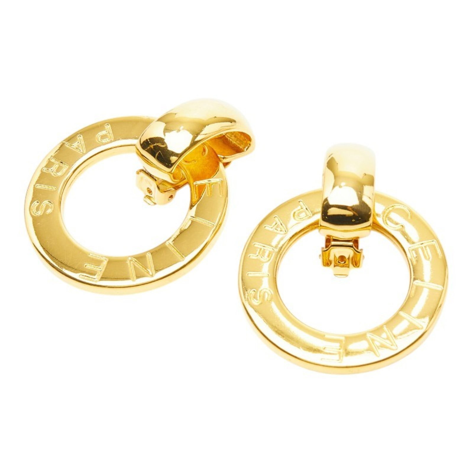 Celine Clip Earrings Gold Plating: Celine Clip Earrings Gold Plating Item Specifics: Brand: Celine Type: Clip Earrings Gender: Women Material: Gold Plating Color: Gold Size (Hxwxd): 56.20mm x 41.30mm / 2.21'' x 1.63'' Condition: Used