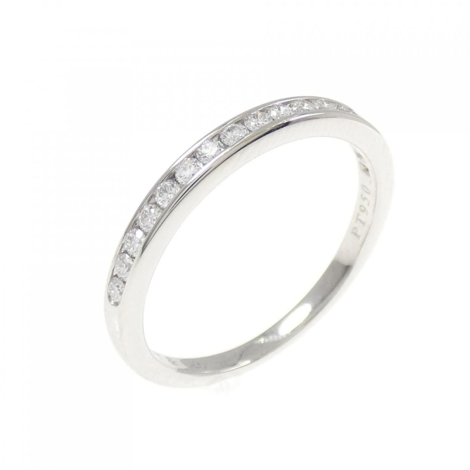 Platinum ring by Tiffany band: Platinum ring by Tiffany band Platinum ring by Tiffany & Co. features a diamond stone set in a high-quality platinum band, available in size 6. The ring has been well-cared for and shows some minor