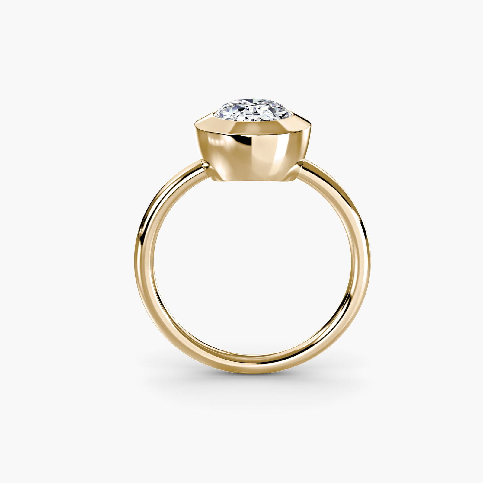 Solitaire Oval 14Kt Yellow Gold Ring Setting (1 of 5)