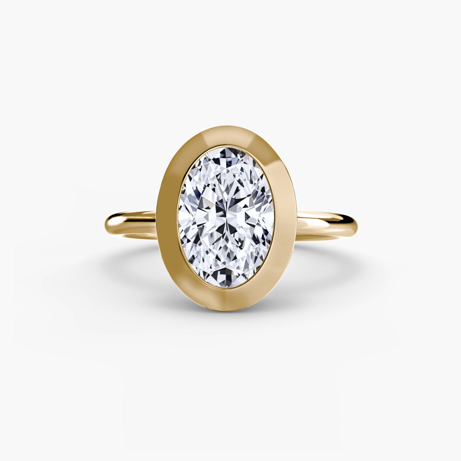 Solitaire Oval 14Kt Yellow Gold Ring Setting - 2