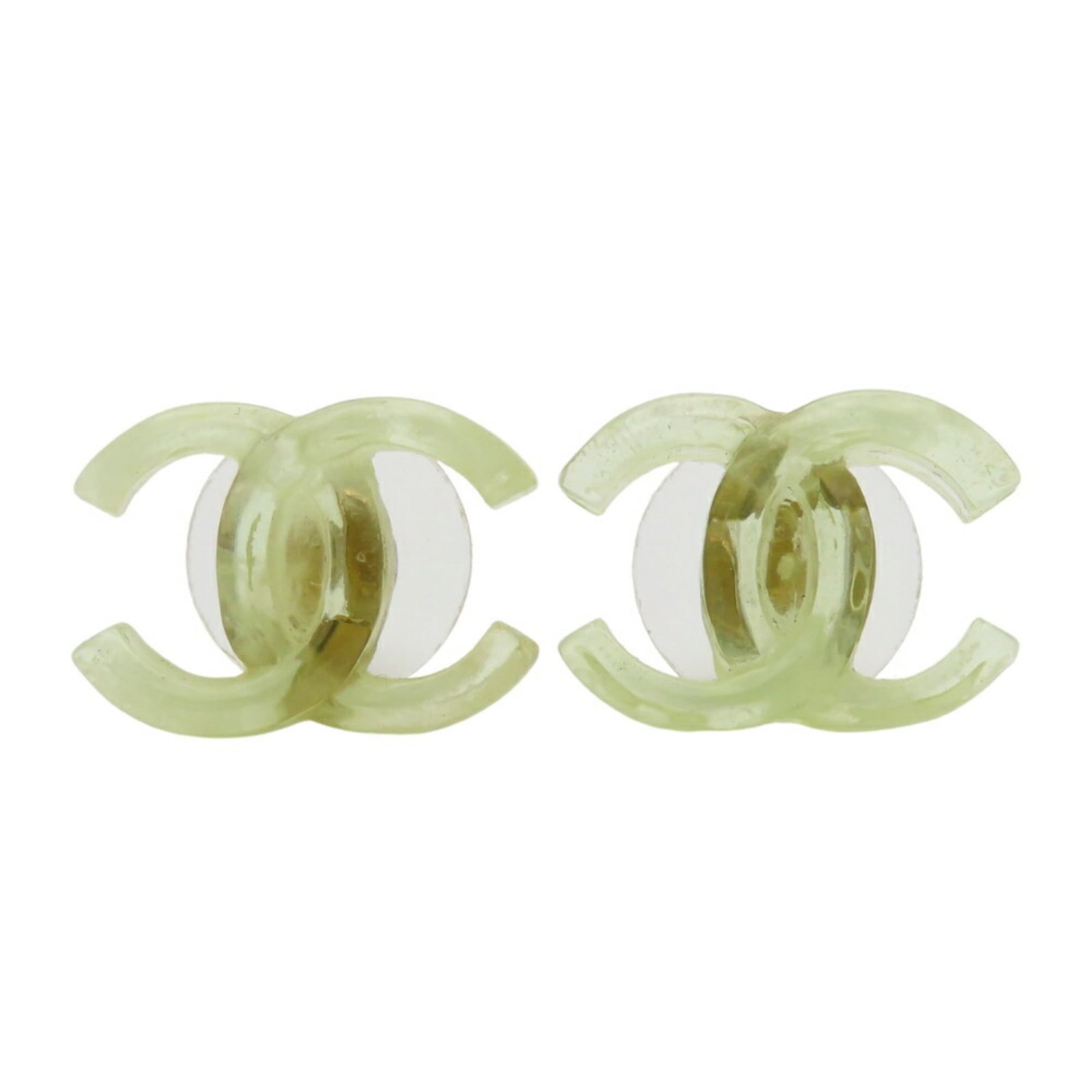 Chanel Stud Earrings Plastic: Chanel Stud Earrings Plastic Chanel's iconic stud earrings feature a striking green hue, adding a pop of color to any outfit. Made from high-quality plastic, these earrings are lightweight and easy to