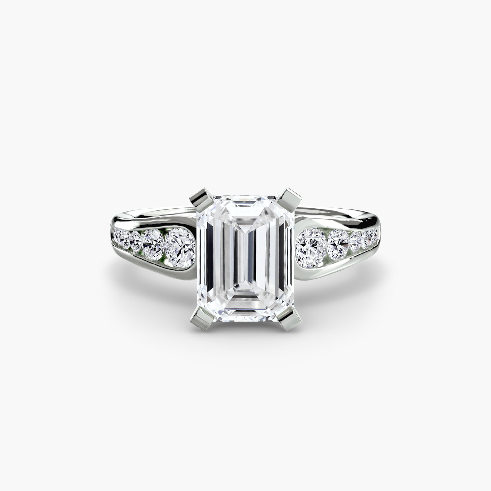 Pave Emerald 950 Platinum Ring Setting - 2