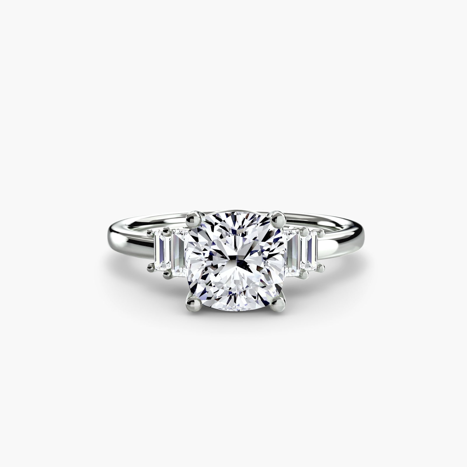 Solitaire Cushion 950 Platinum Ring Setting - 2