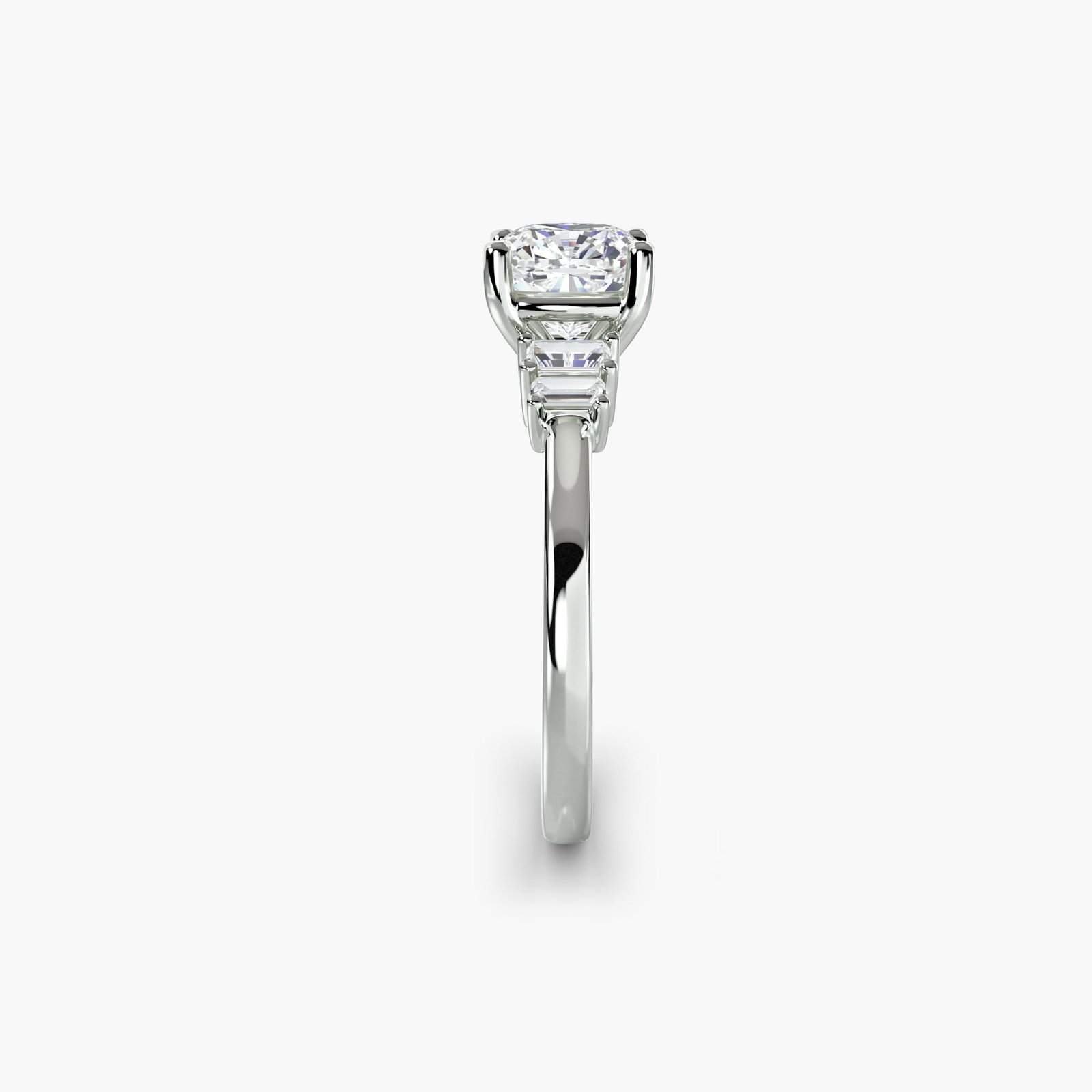 Solitaire Cushion 950 Platinum Ring Setting - 3