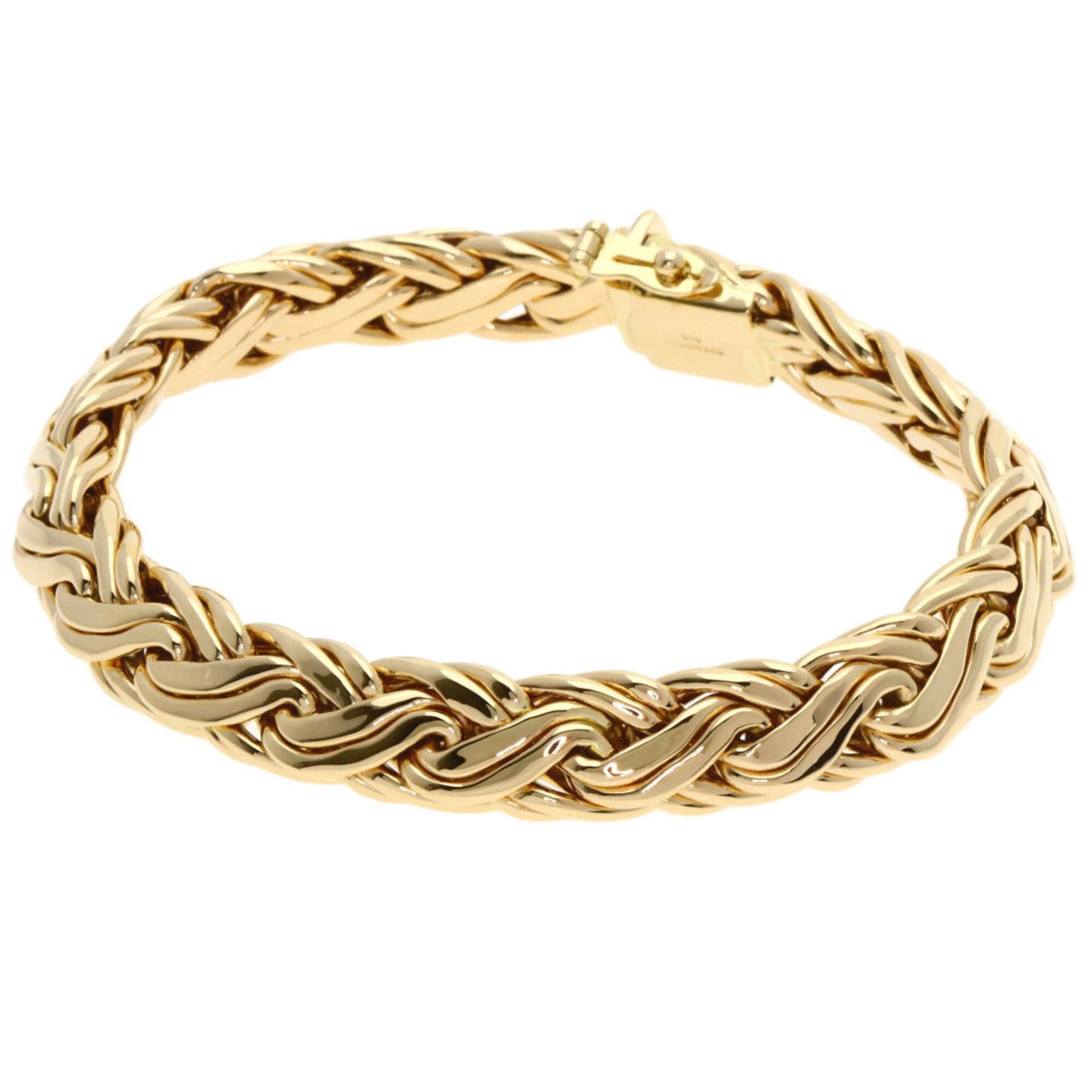 Charm bracelet in yellow gold 10k gold: Charm bracelet in yellow gold 10k gold Yellow gold 10k charm bracelet in excellent condition, with hardly any traces of usage. This lovely piece boasts a classic design and is crafted from