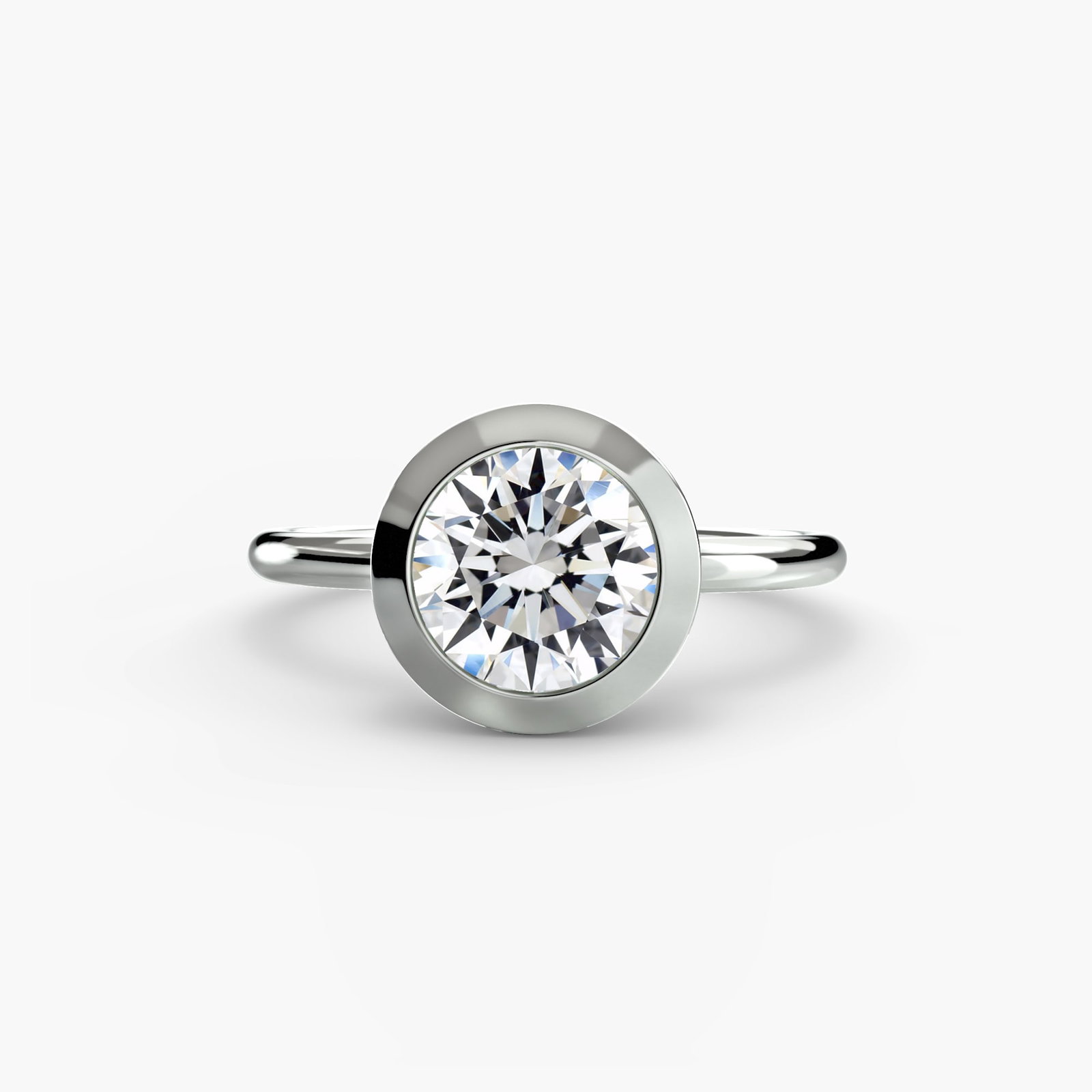 Solitaire Round 18Kt White Gold Ring Setting - 2