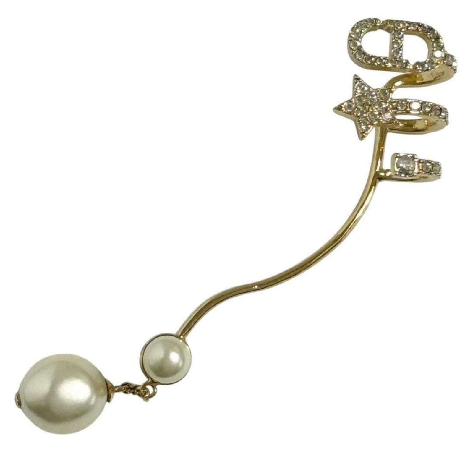 Metal artificial pearl rhinestone stud earrings by Christian Dior: Metal artificial pearl rhinestone stud earrings by Christian Dior Metal artificial pearl rhinestone stud earrings by Christian Dior, featuring a luxurious blend of artificial pearls and sparkling