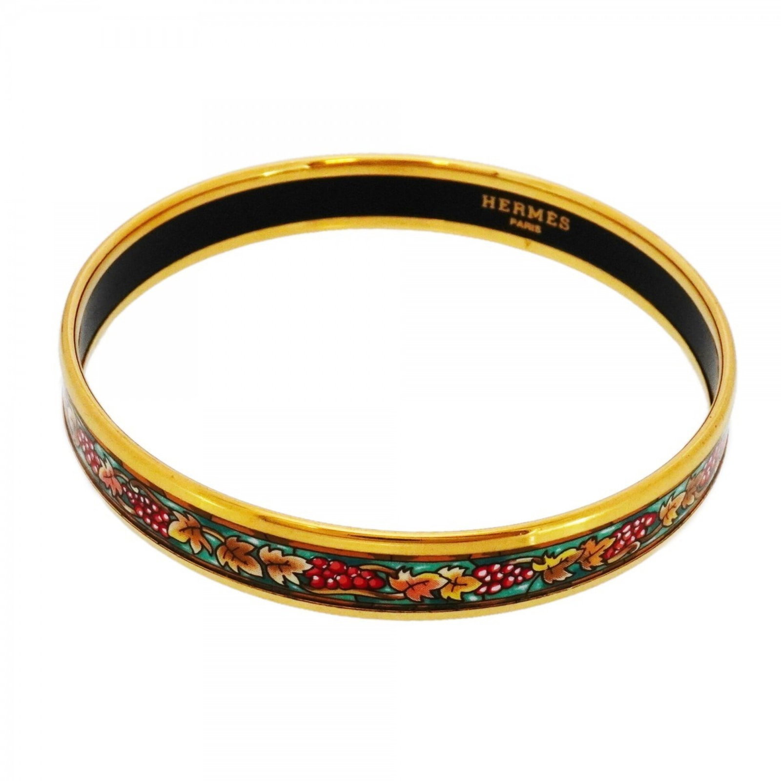 Hermes Bangle Gold Plating: Hermes Bangle Gold Plating Gold Plating Bangle from Hermes, featuring multi-color details and a durable gold plating finish. The bangle measures 19cm in length and shows signs of gentle use, with mino