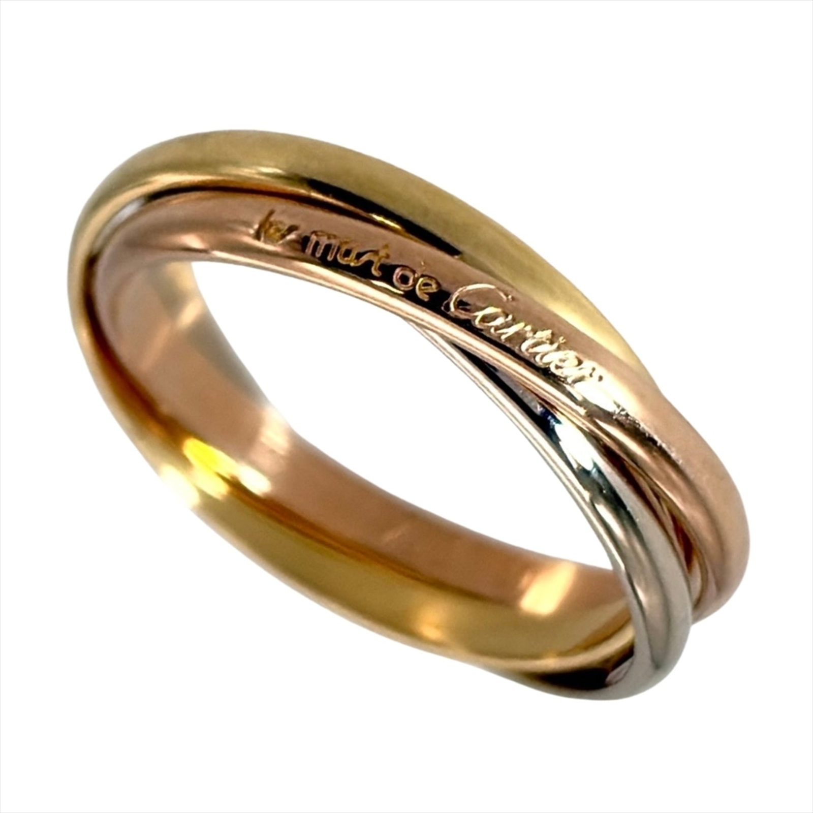 Cartier Pink 18k White 18k Yellow Gold Ring Band: Cartier Pink 18k White 18k Yellow Gold Ring Band Cartier Pink 18k White 18k Yellow Gold Ring Band - A stunning band featuring pink gold, white gold, and yellow gold in a unique combination. This 18k